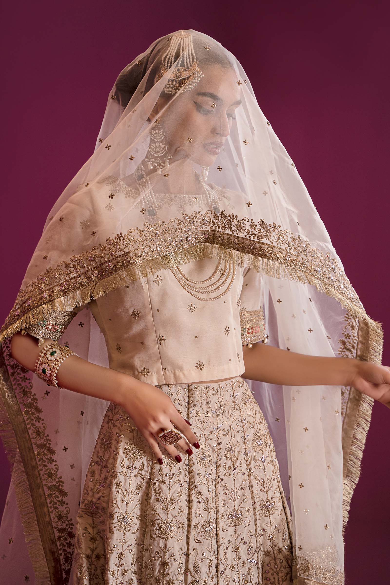 3 Piece Embroidered Raw Silk Suit - Image 4