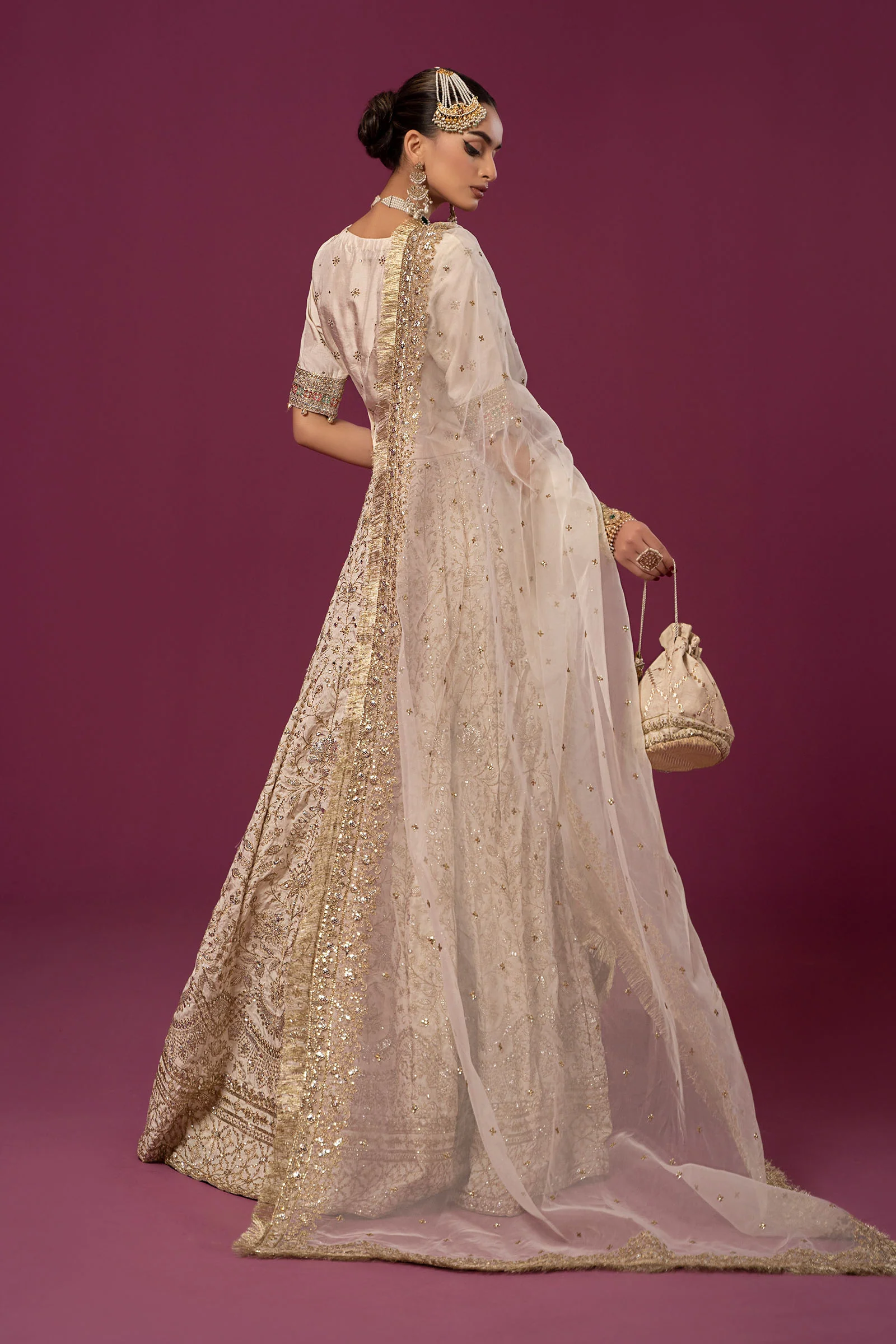 3 Piece Embroidered Raw Silk Suit - Image 8
