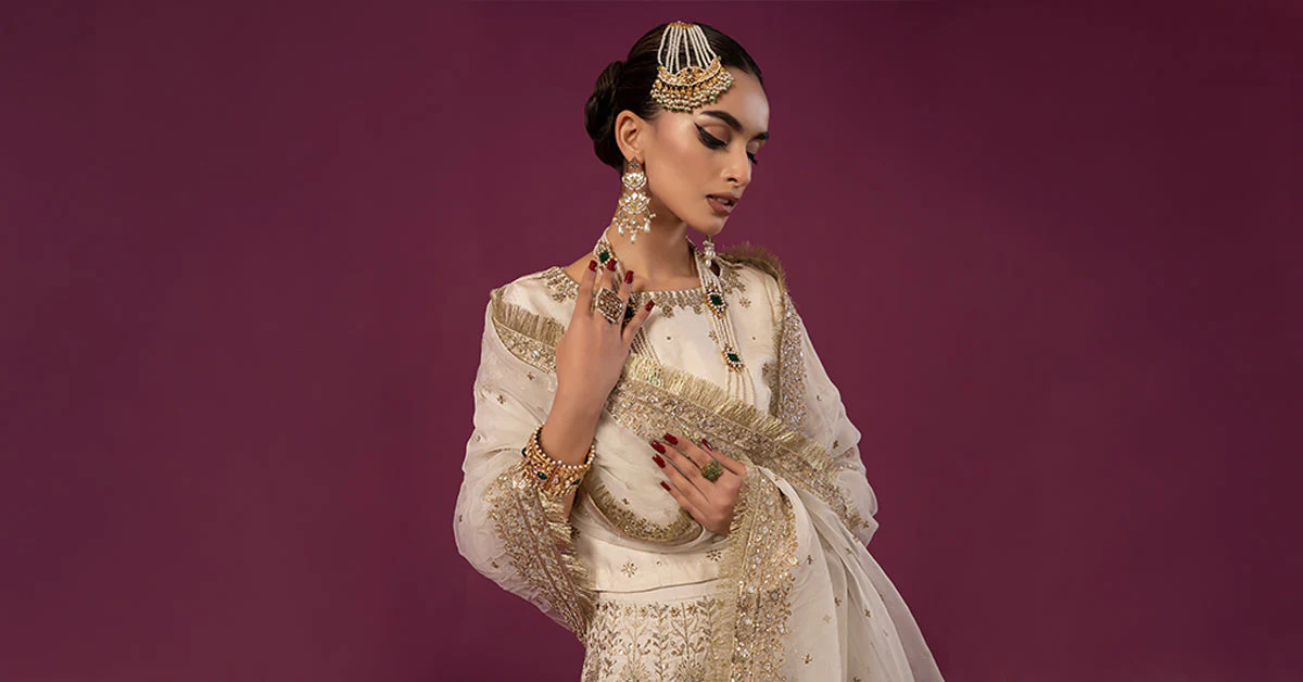 3 Piece Embroidered Raw Silk Suit - Image 9