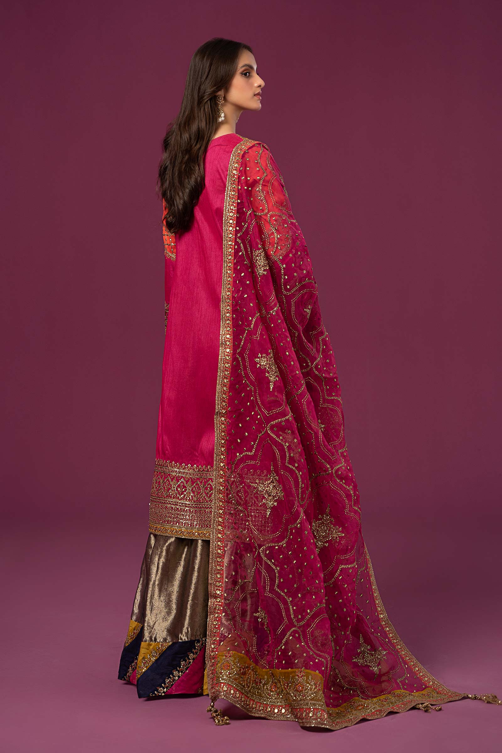 3 Piece Embroidered Raw Silk Suit - Image 7