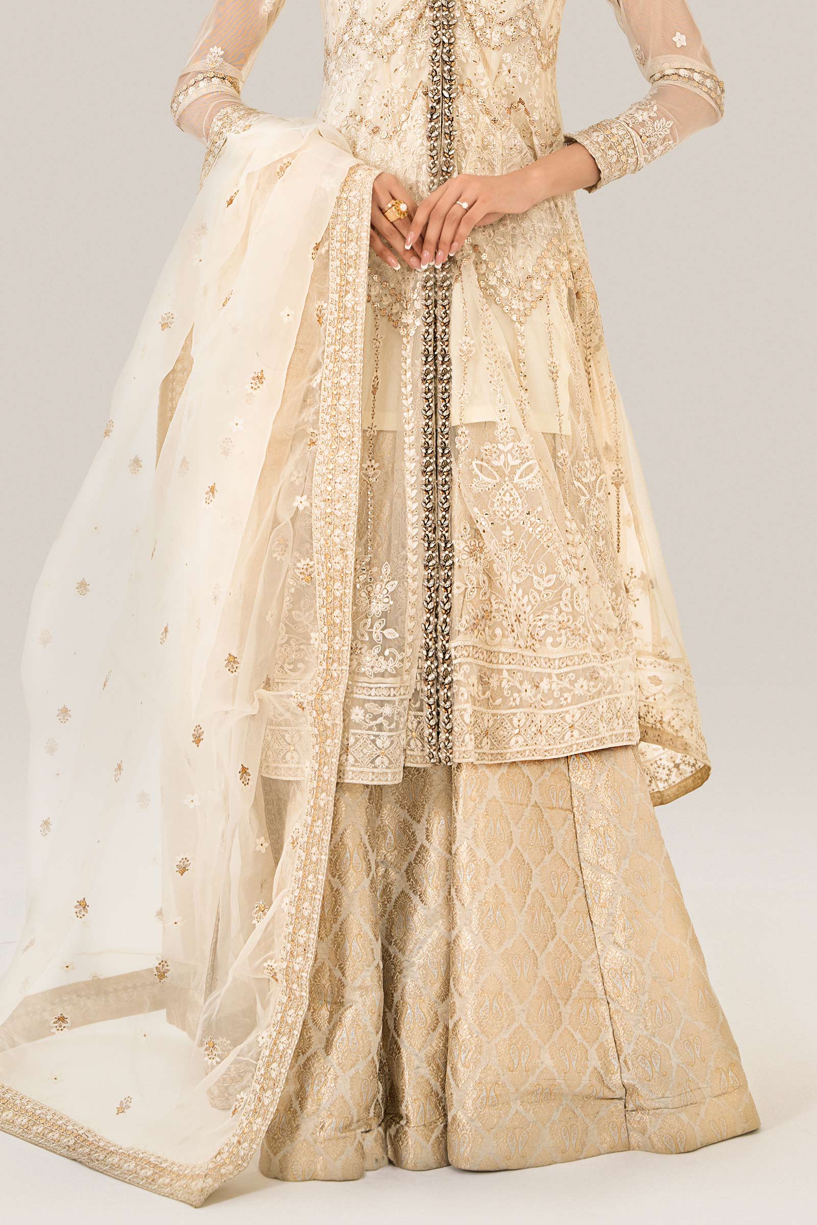 3 Piece Embroidered Net Suit - Image 4