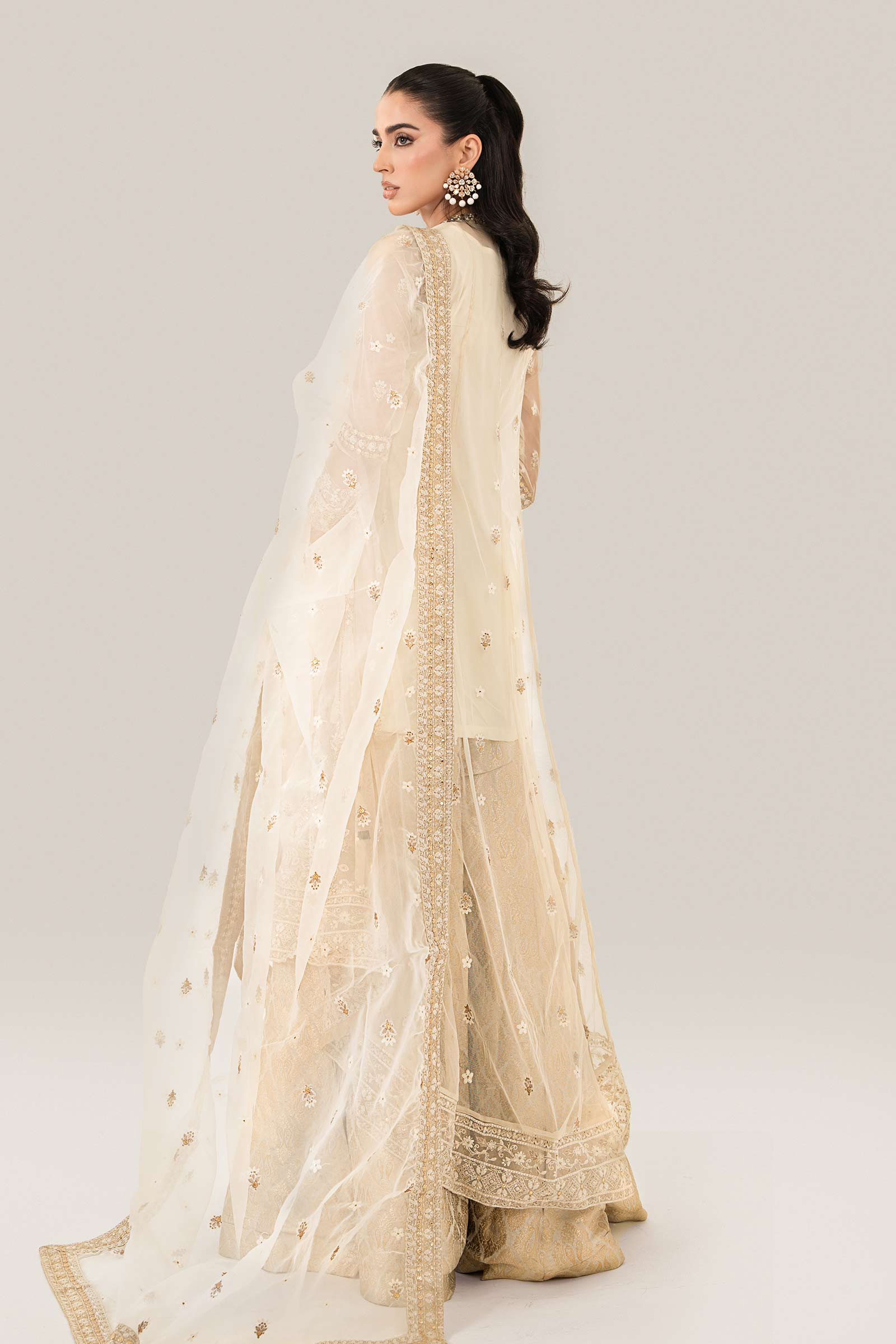 3 Piece Embroidered Net Suit - Image 6