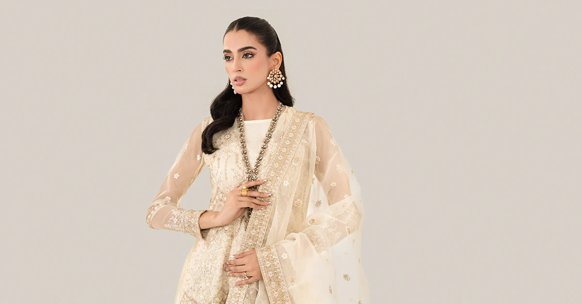 3 Piece Embroidered Net Suit - Image 7