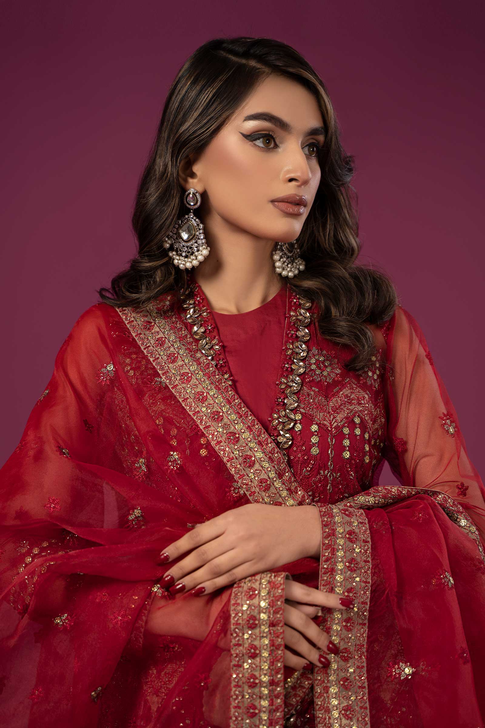 3 Piece Embroidered Net Suit - Image 2