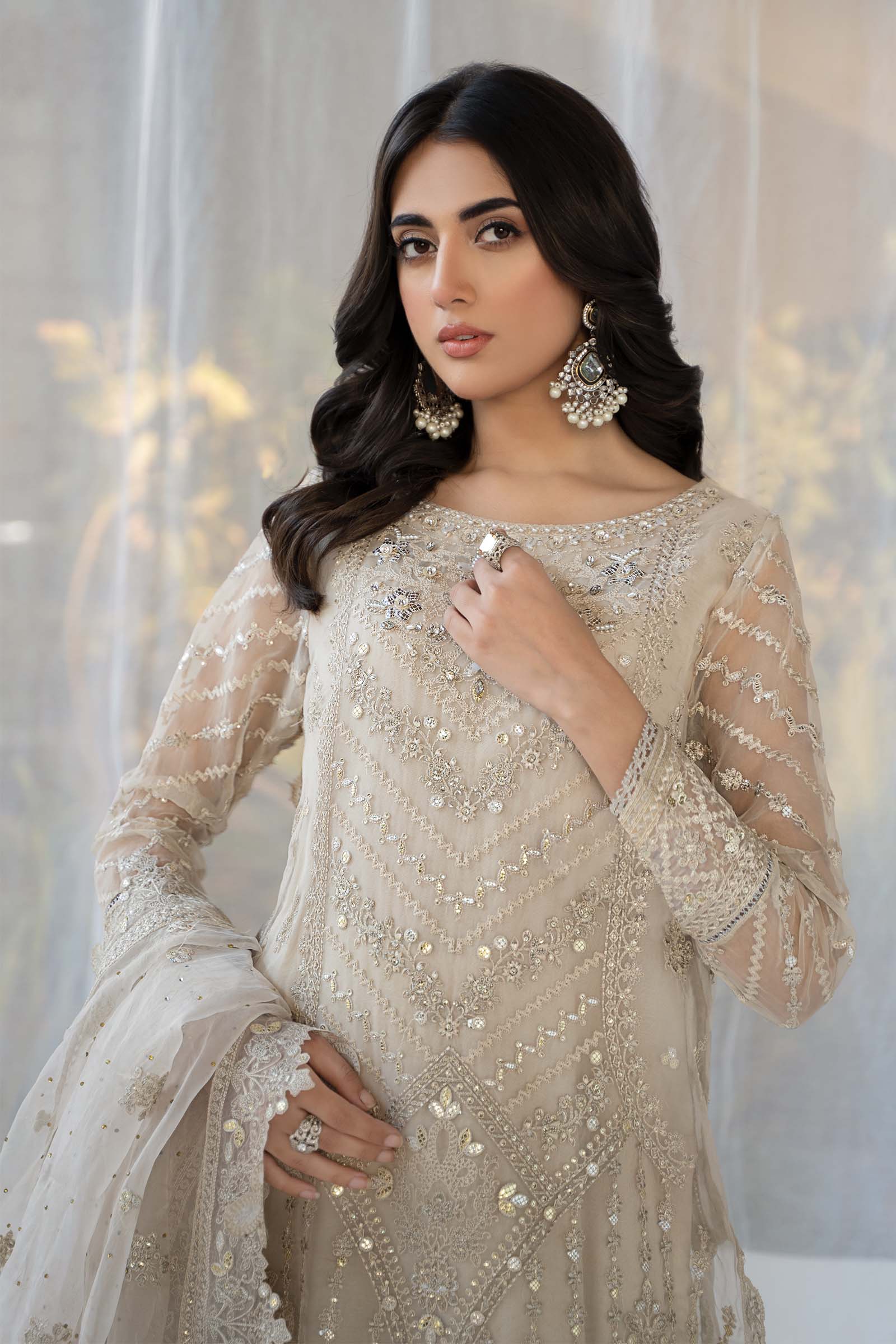 3 Piece Embroidered Organza Suit - Image 2