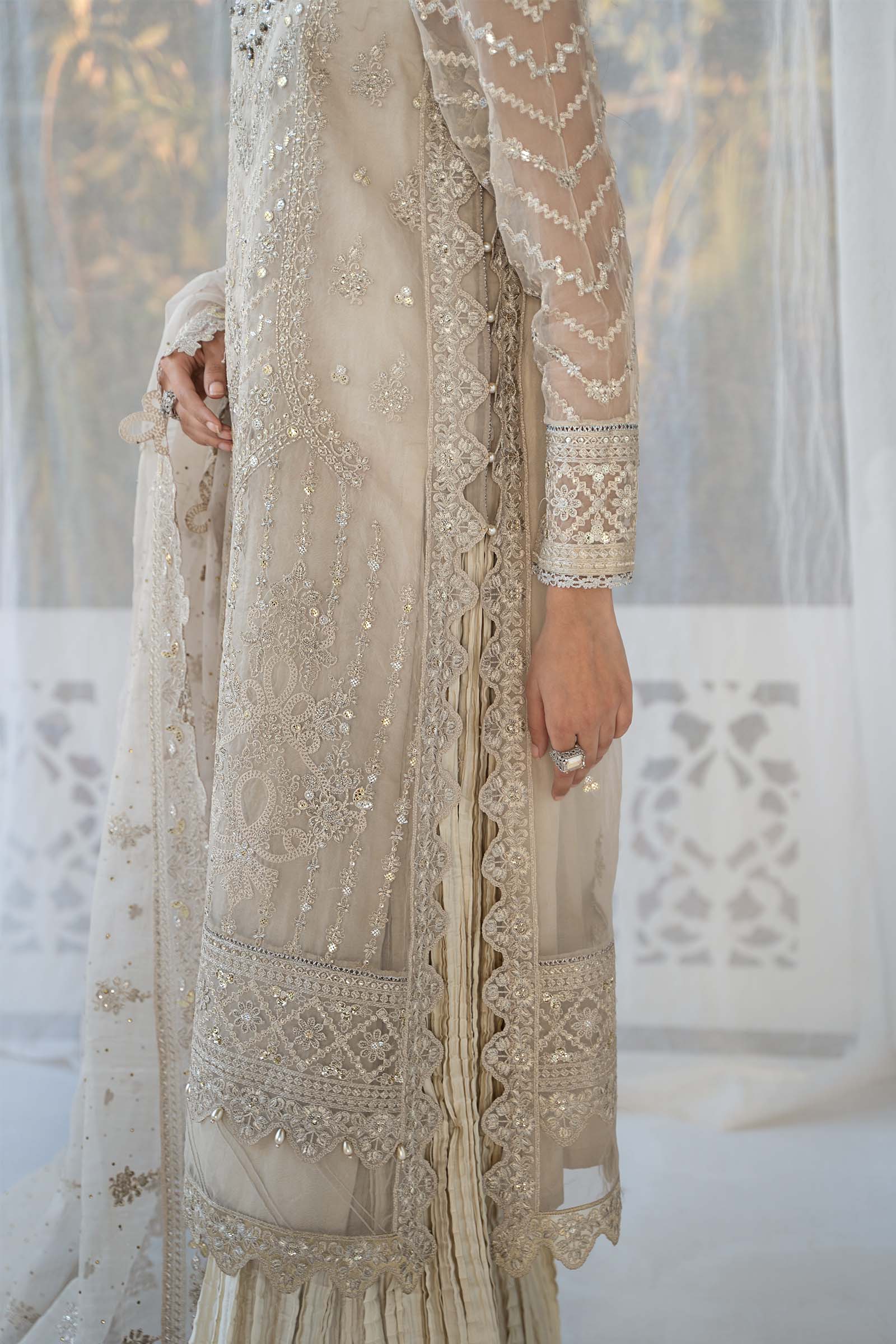 3 Piece Embroidered Organza Suit - Image 3