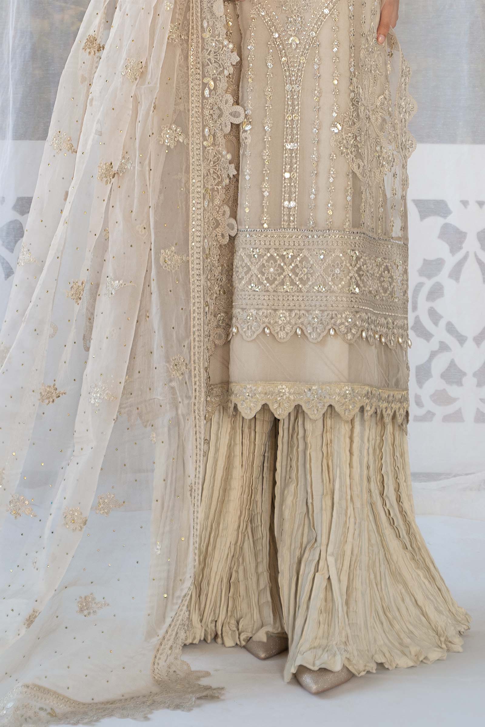 3 Piece Embroidered Organza Suit - Image 4