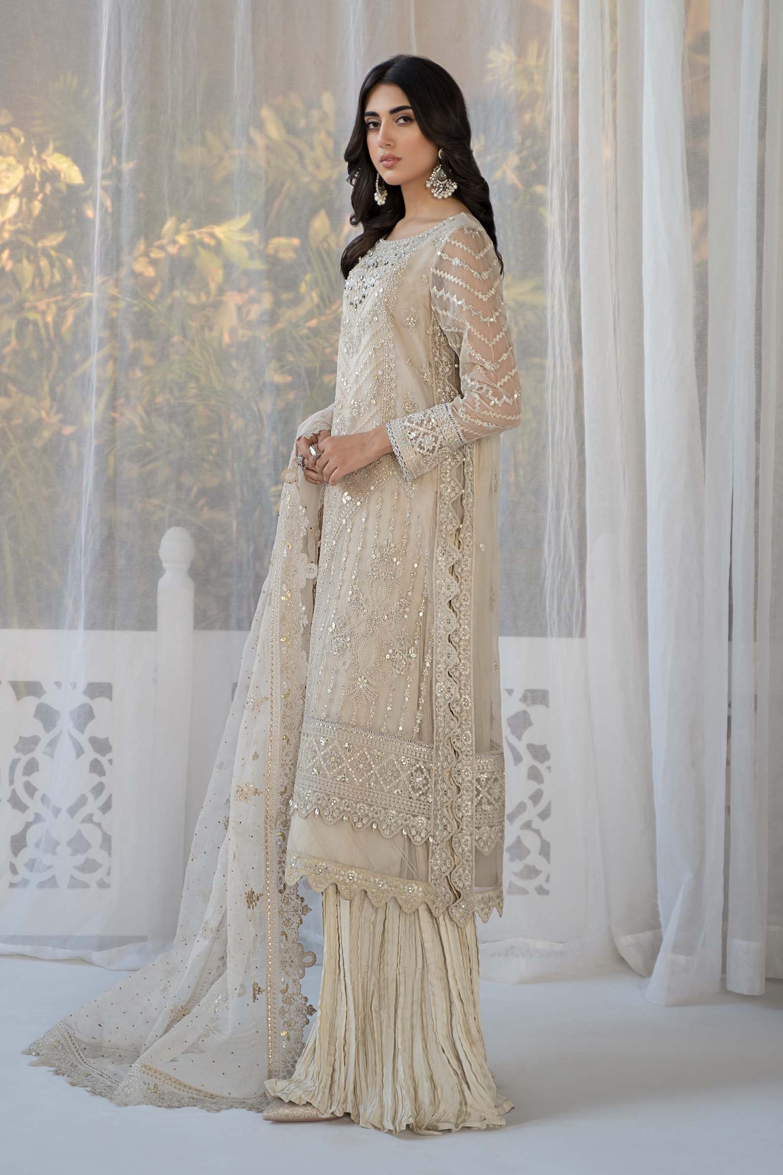 3 Piece Embroidered Organza Suit - Image 5