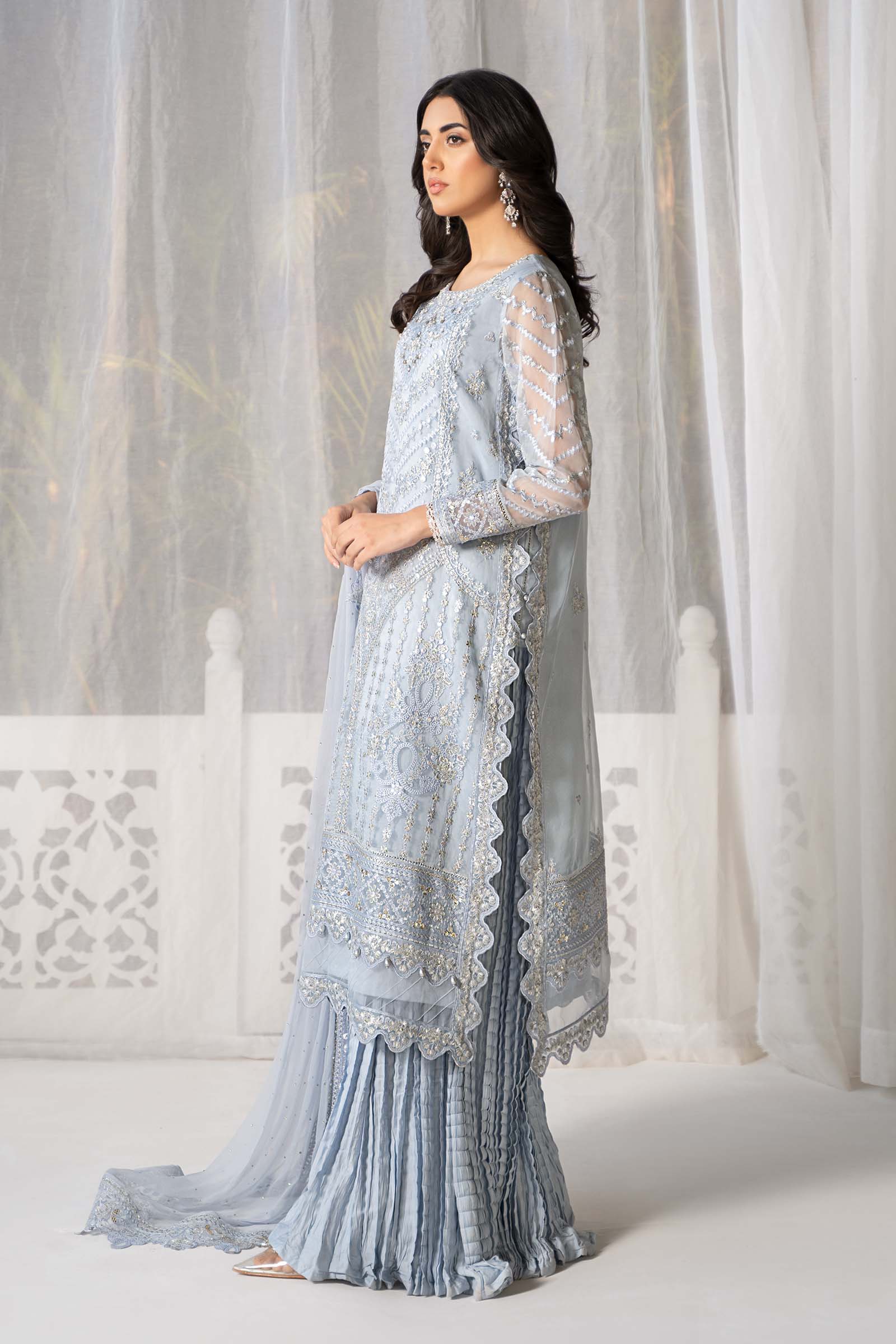 3 Piece Embroidered Organza Suit - Image 5
