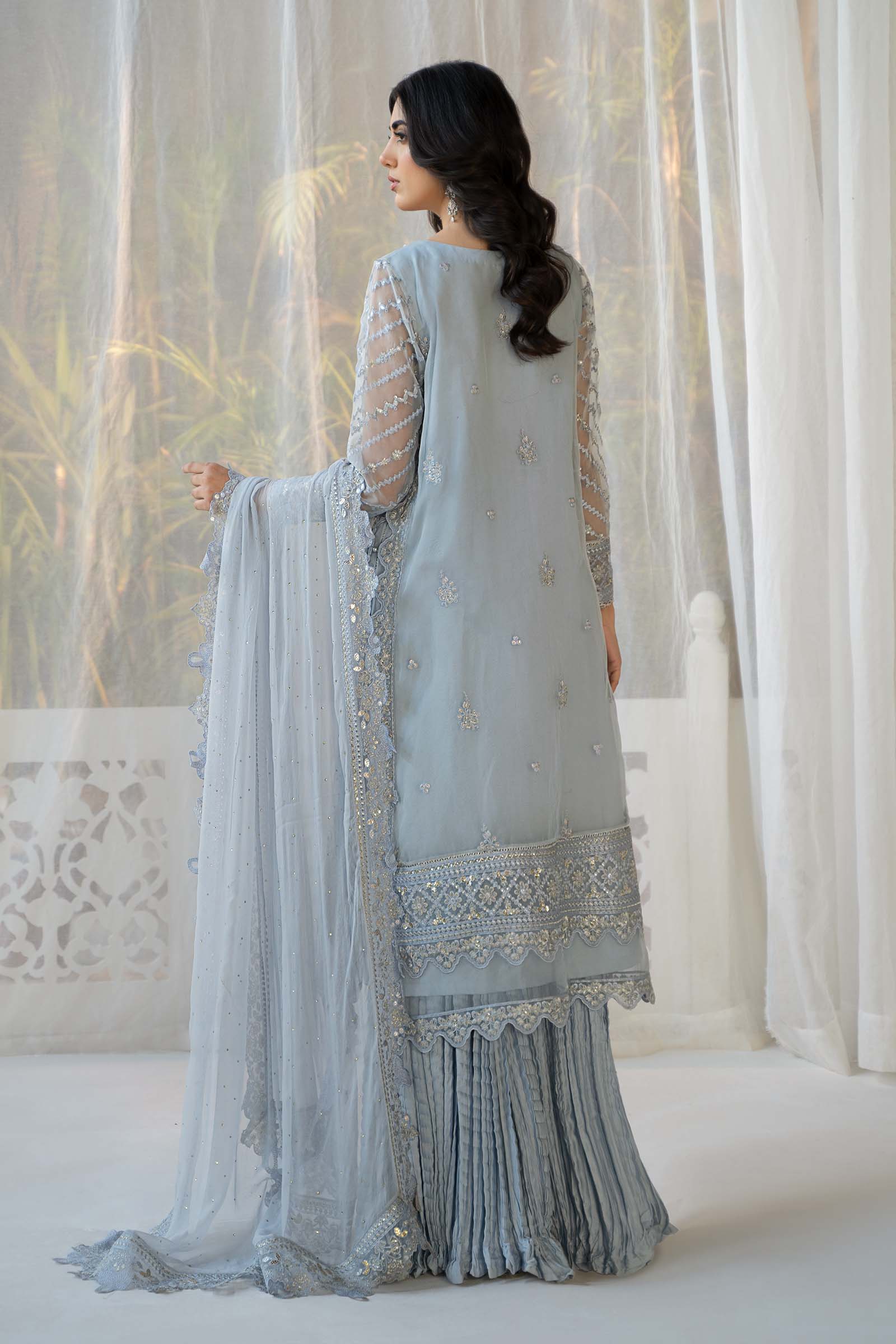 3 Piece Embroidered Organza Suit - Image 6