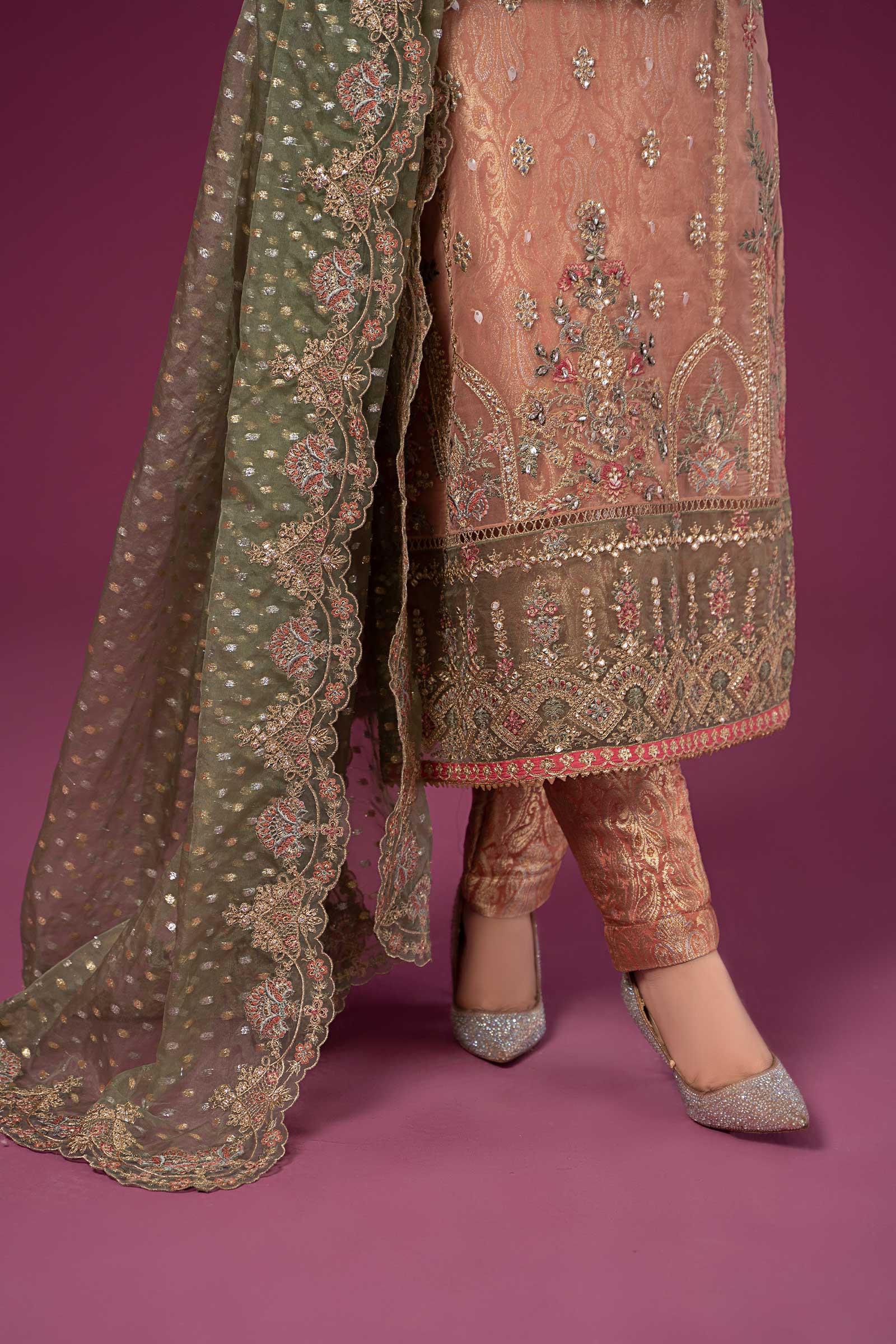 3 Piece Embroidered Organza Suit - Image 6