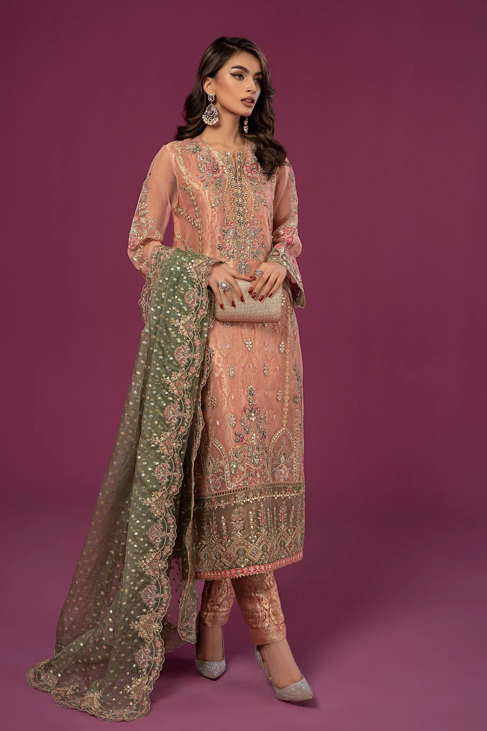 3 Piece Embroidered Organza Suit - Image 7