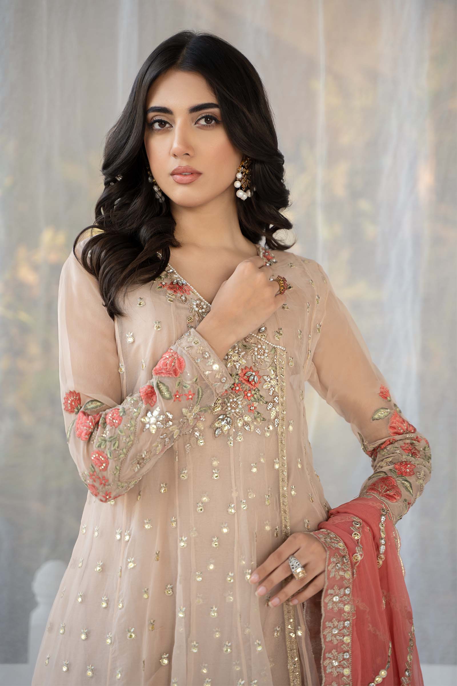 3 Piece Embroidered Organza Suit - Image 2
