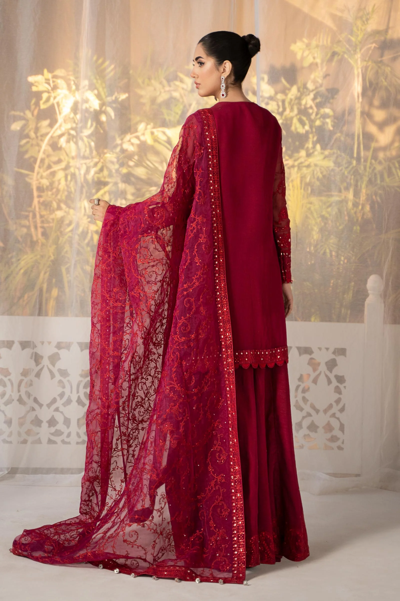 3 Piece Embroidered Organza Suit - Image 6