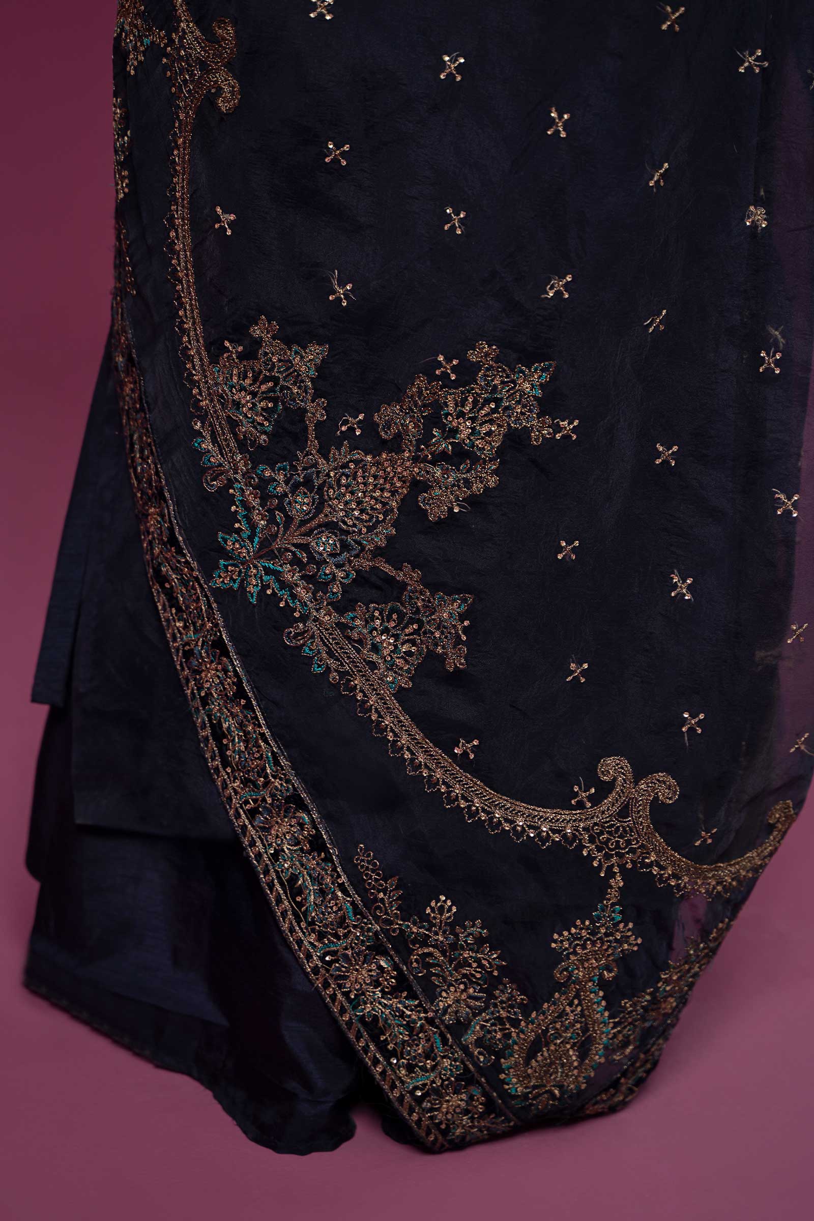 3 Piece Embroidered Organza Suit - Image 3