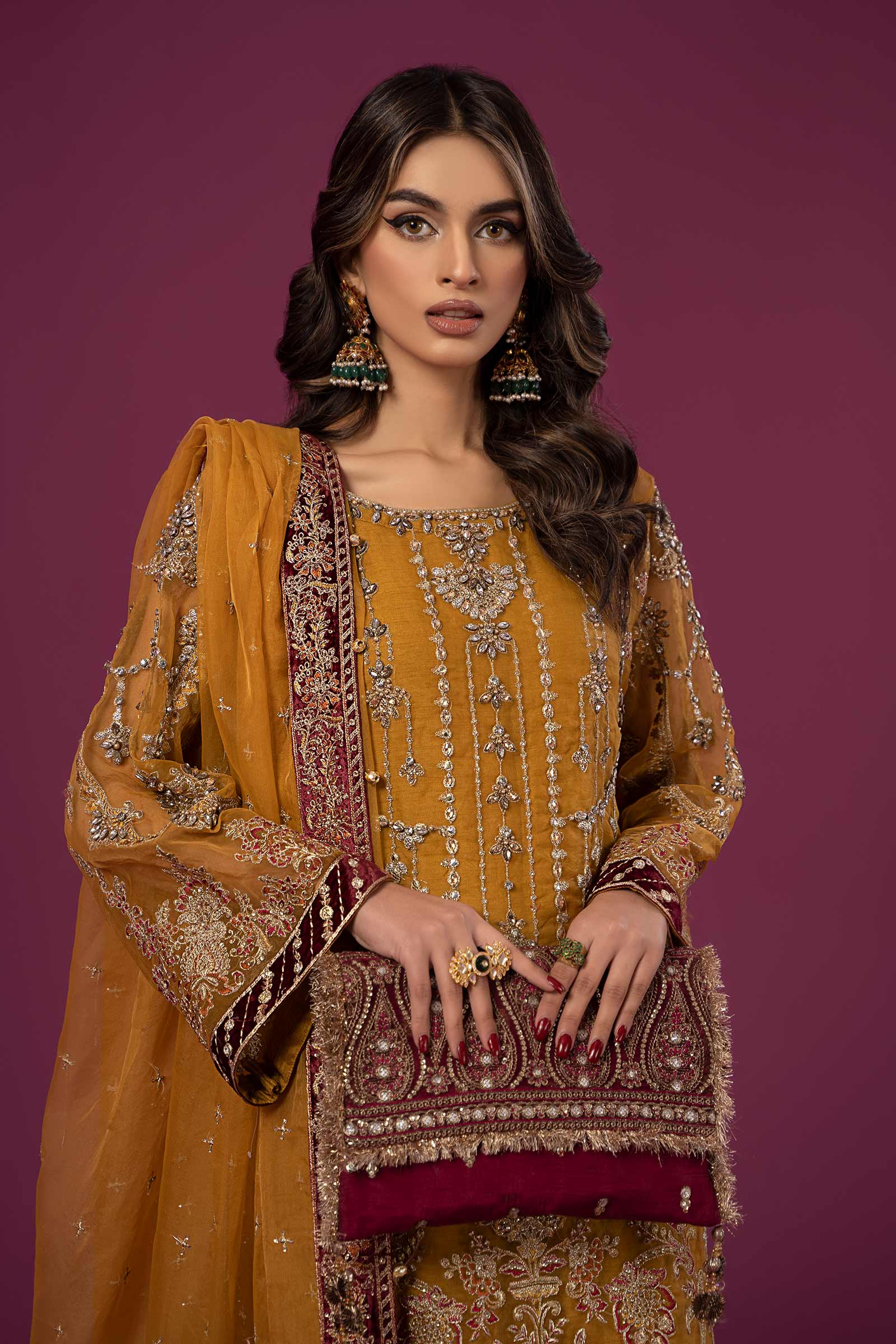 3 Piece Embroidered Organza Suit - Image 2