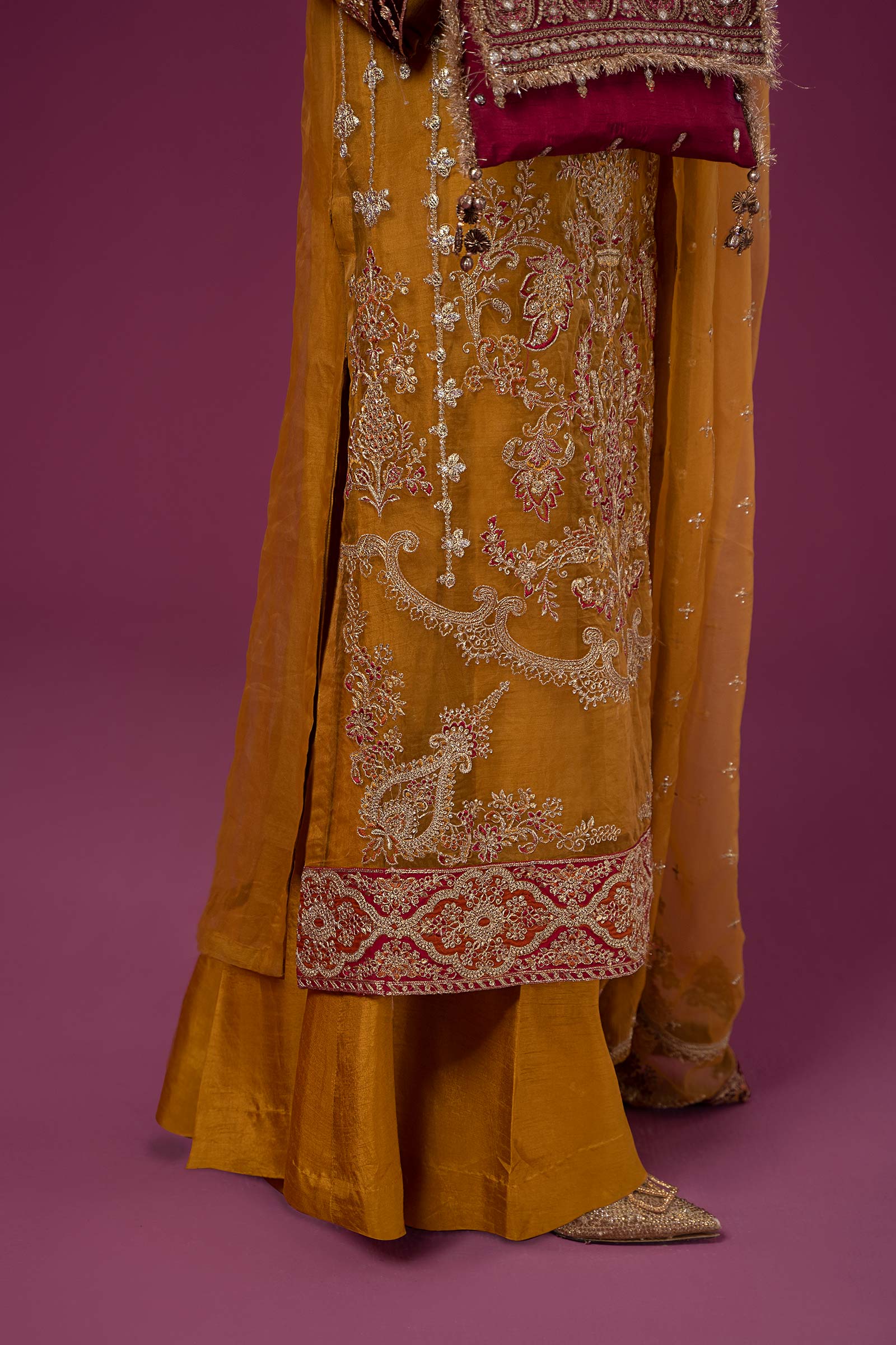 3 Piece Embroidered Organza Suit - Image 4