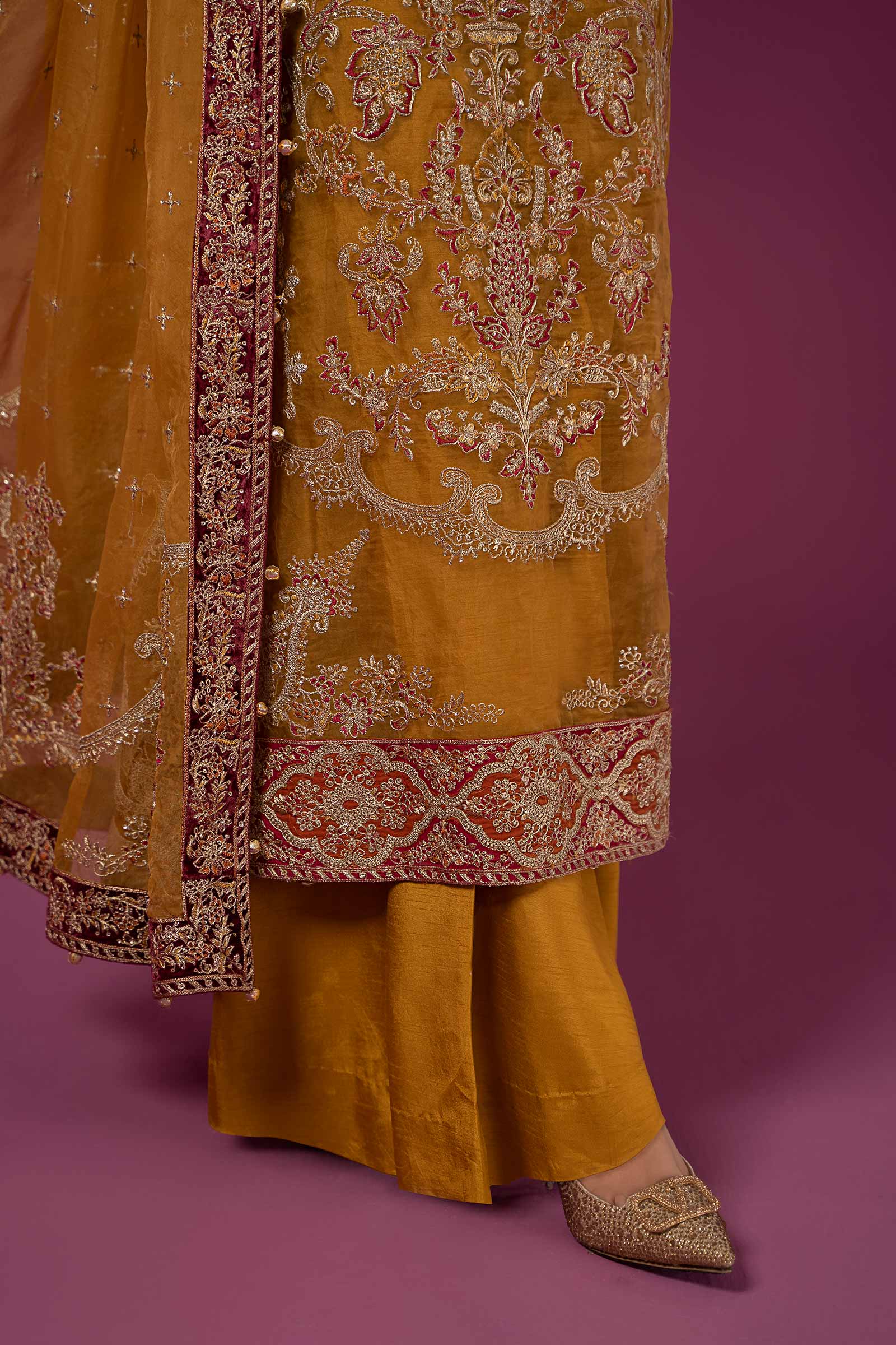 3 Piece Embroidered Organza Suit - Image 5