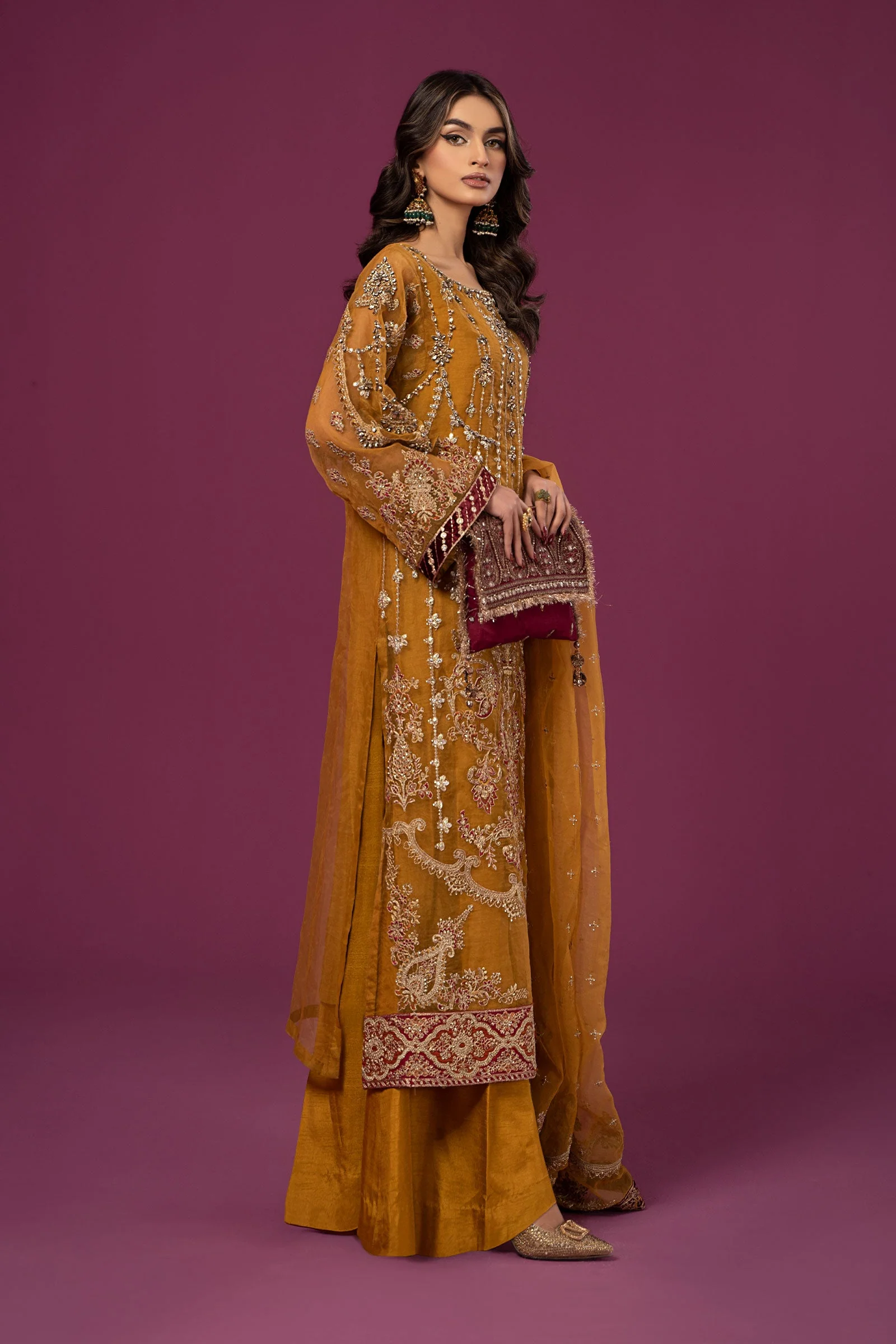 3 Piece Embroidered Organza Suit - Image 6