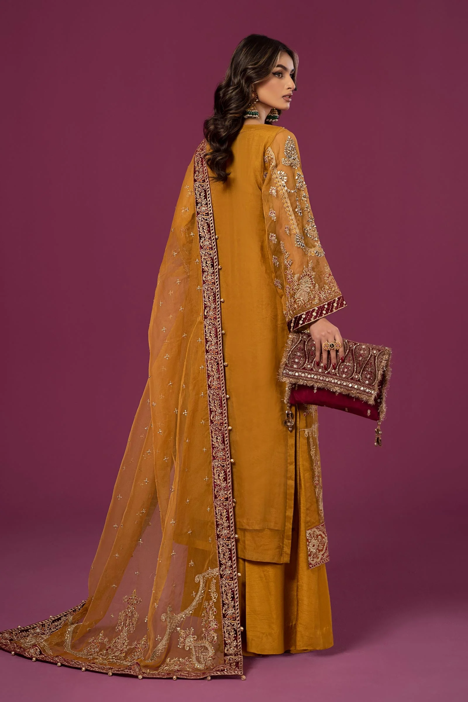 3 Piece Embroidered Organza Suit - Image 7