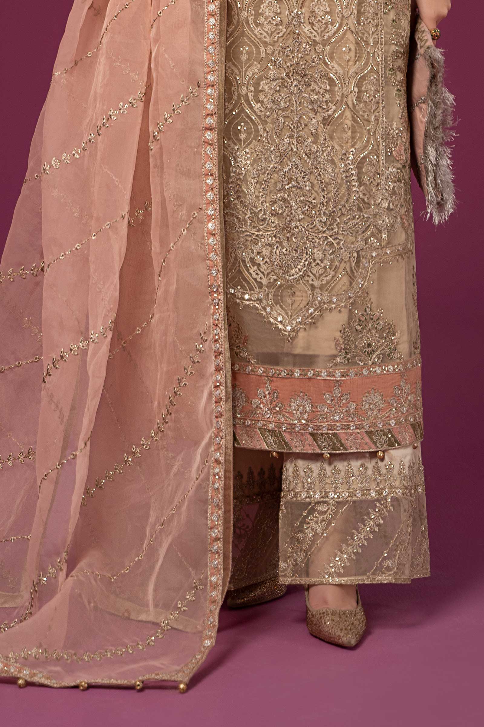 3 Piece Embroidered Organza Suit - Image 3