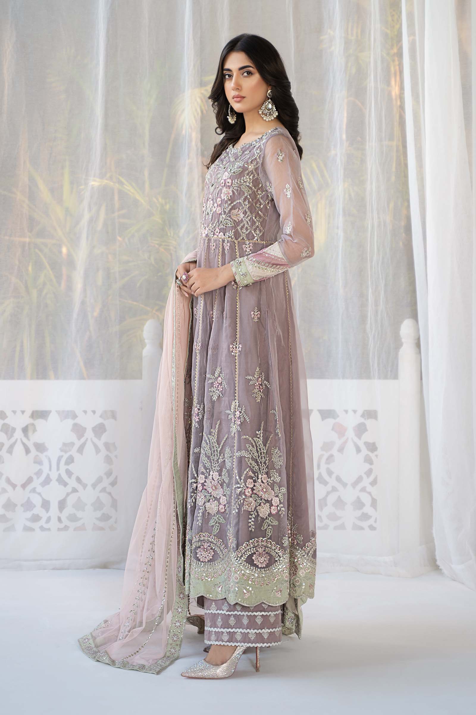 3 Piece Embroidered Organza Suit - Image 5