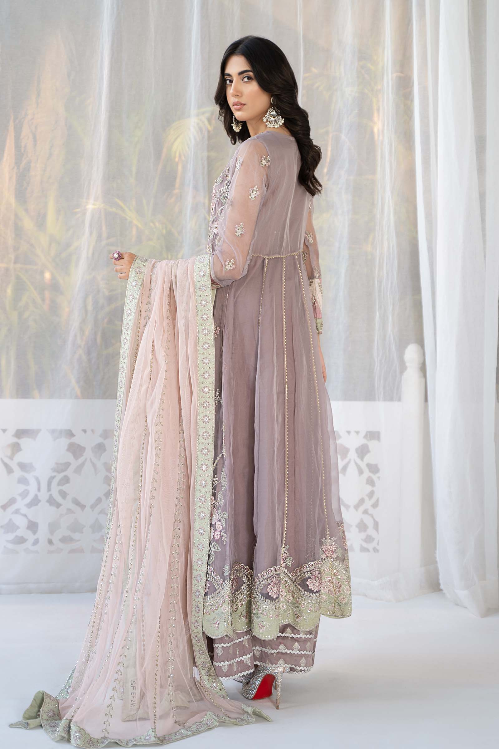 3 Piece Embroidered Organza Suit - Image 6