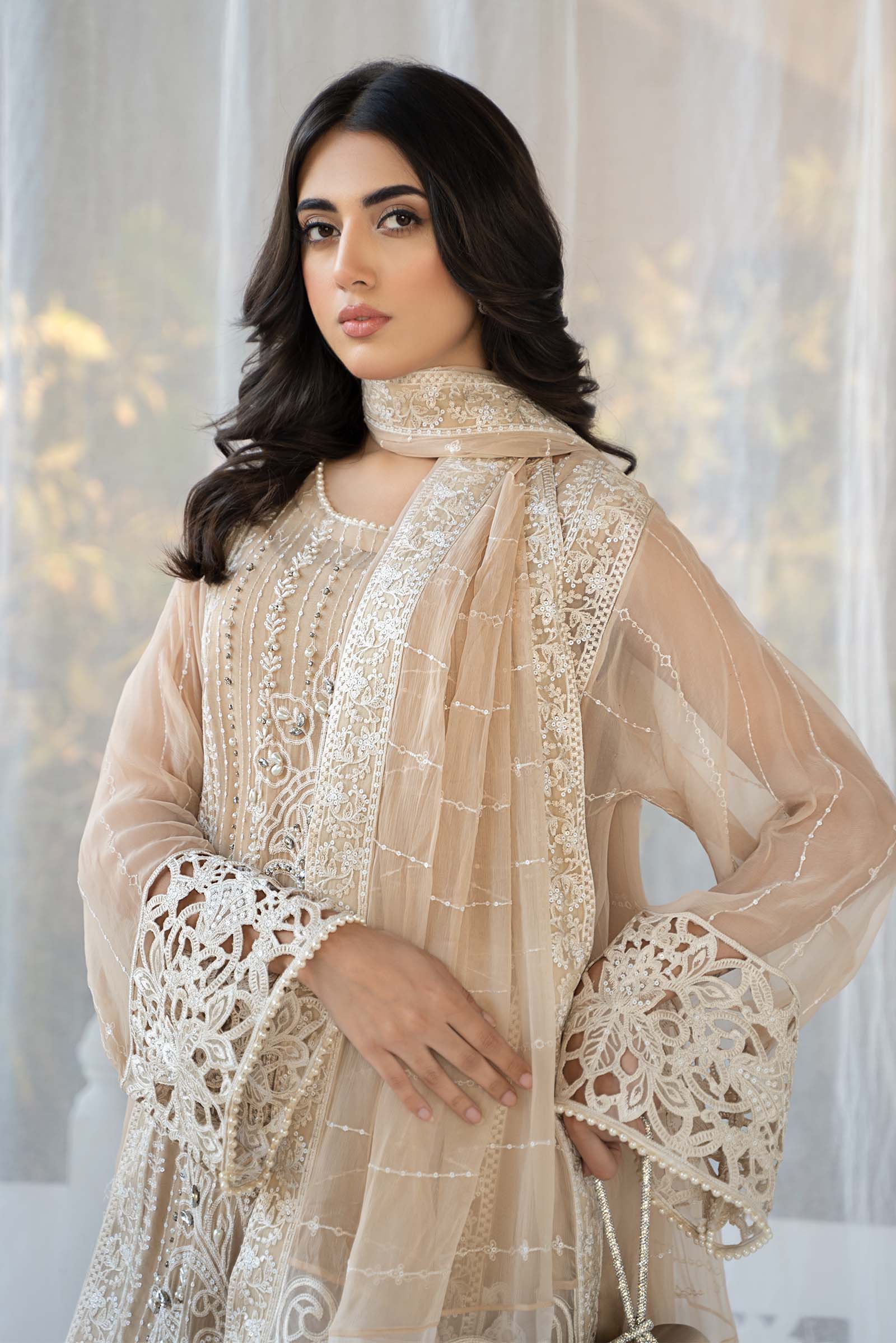 3 Piece Embroidered Chiffon Suit - Image 2