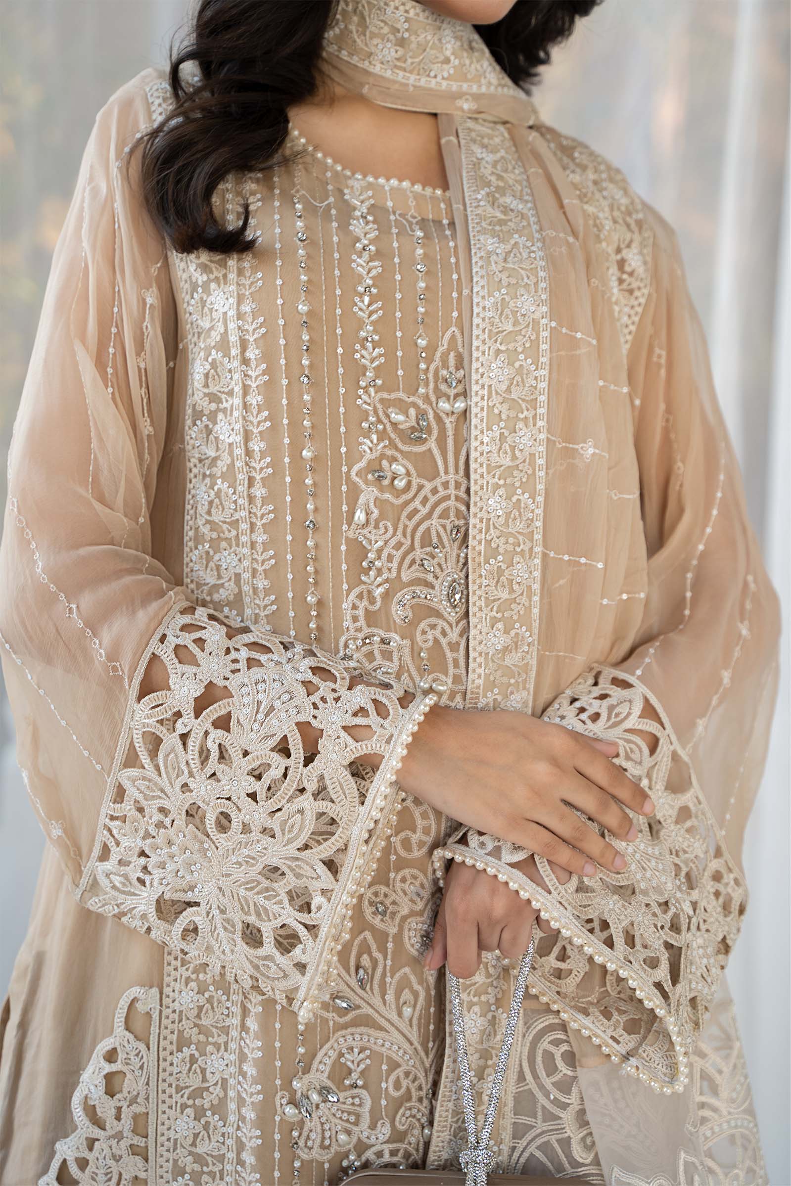 3 Piece Embroidered Chiffon Suit - Image 3
