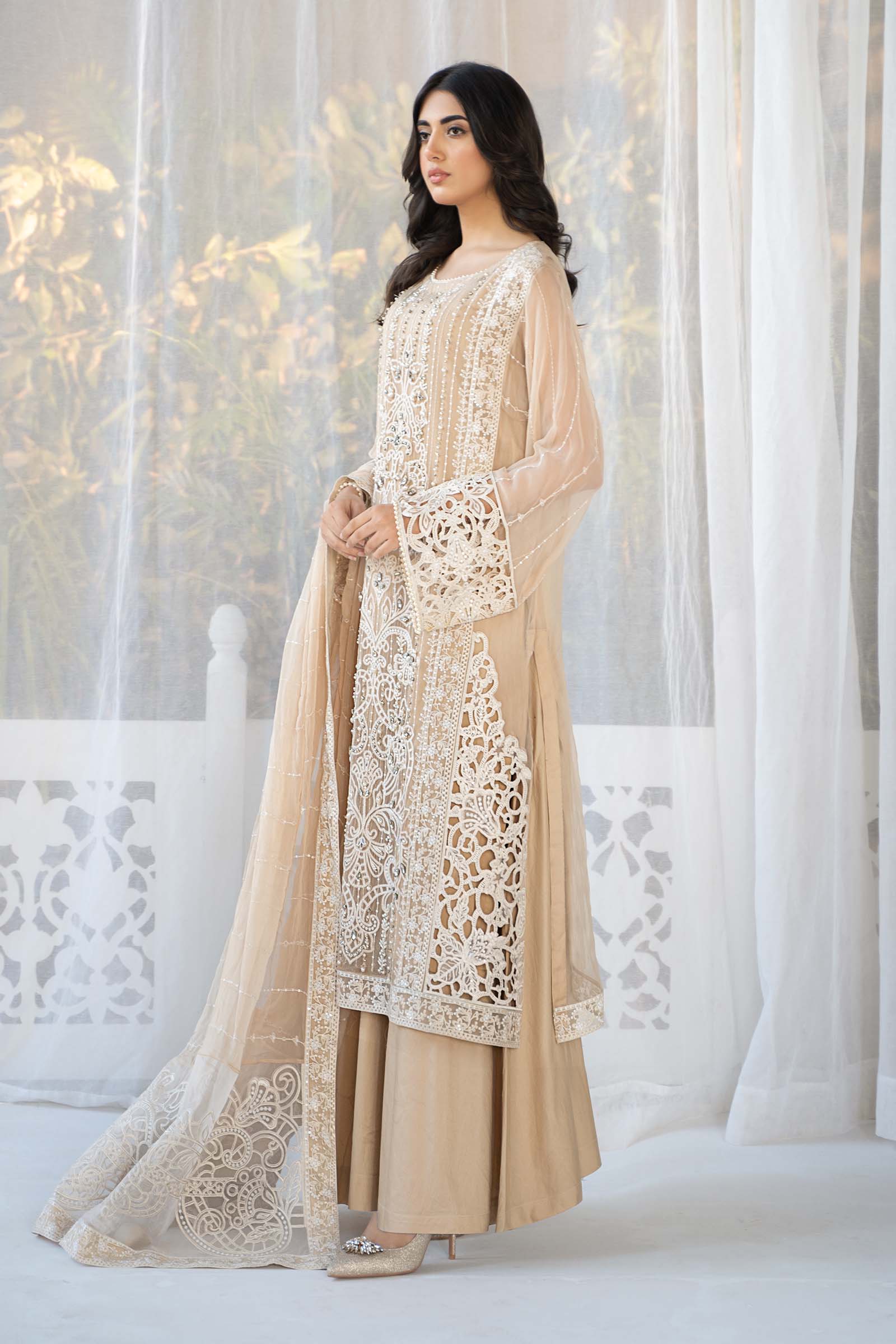 3 Piece Embroidered Chiffon Suit - Image 5