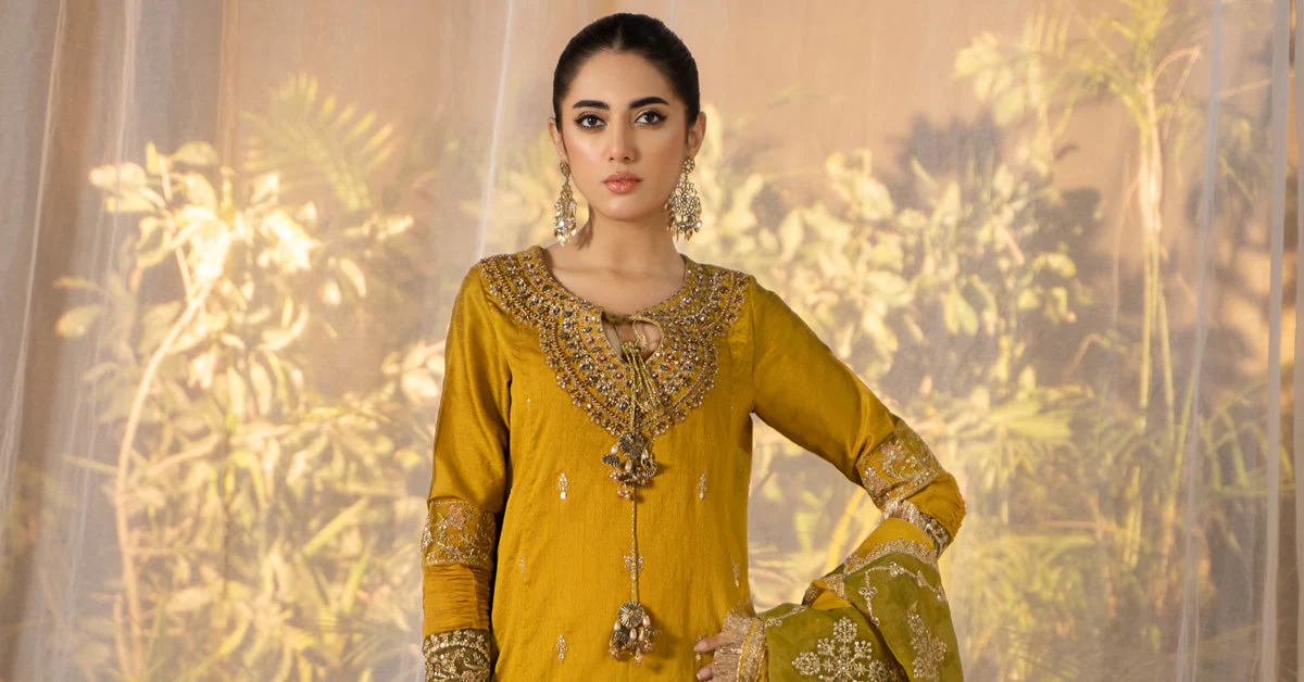 3 Piece Embroidered Raw Silk Suit - Image 7