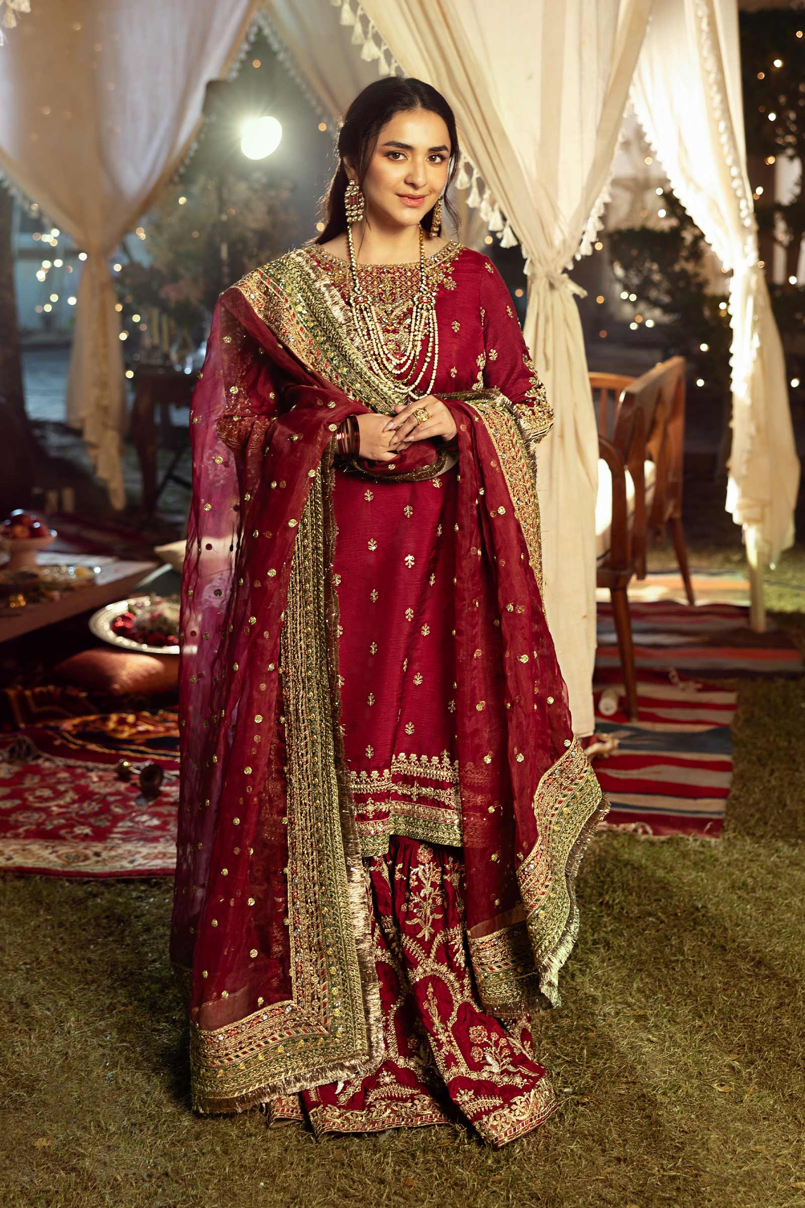 3 Piece Embroidered Raw Silk Suit - Image 3