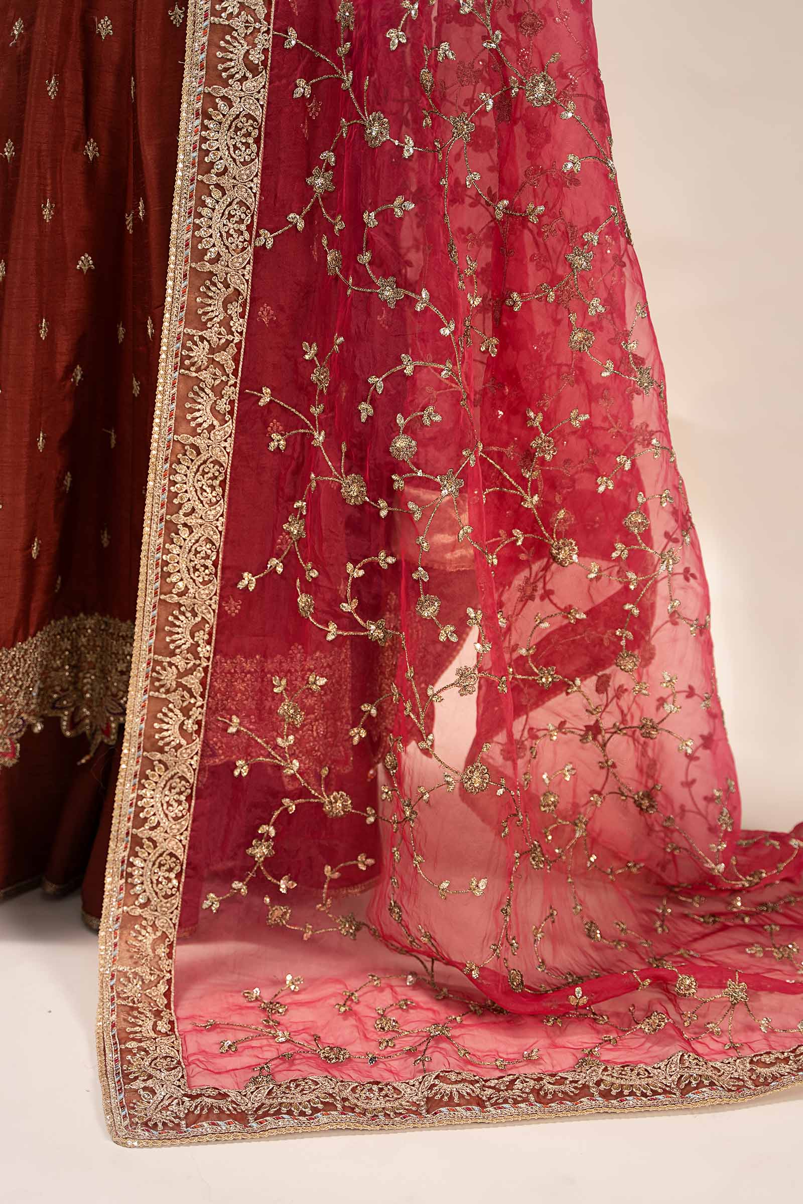 3 Piece Embroidered Raw Silk Suit - Image 5