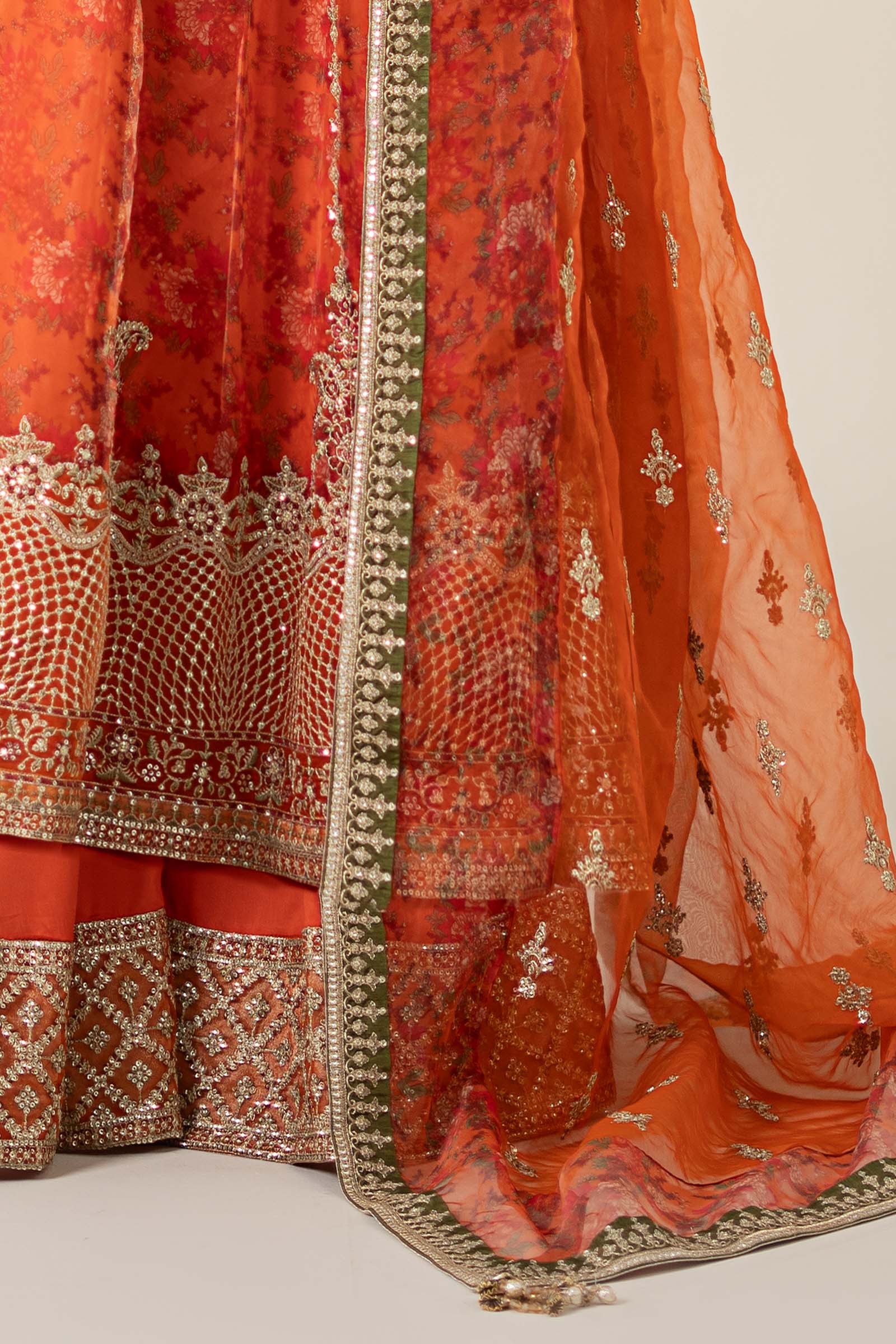 3 Piece Embroidered Organza Suit - Image 5