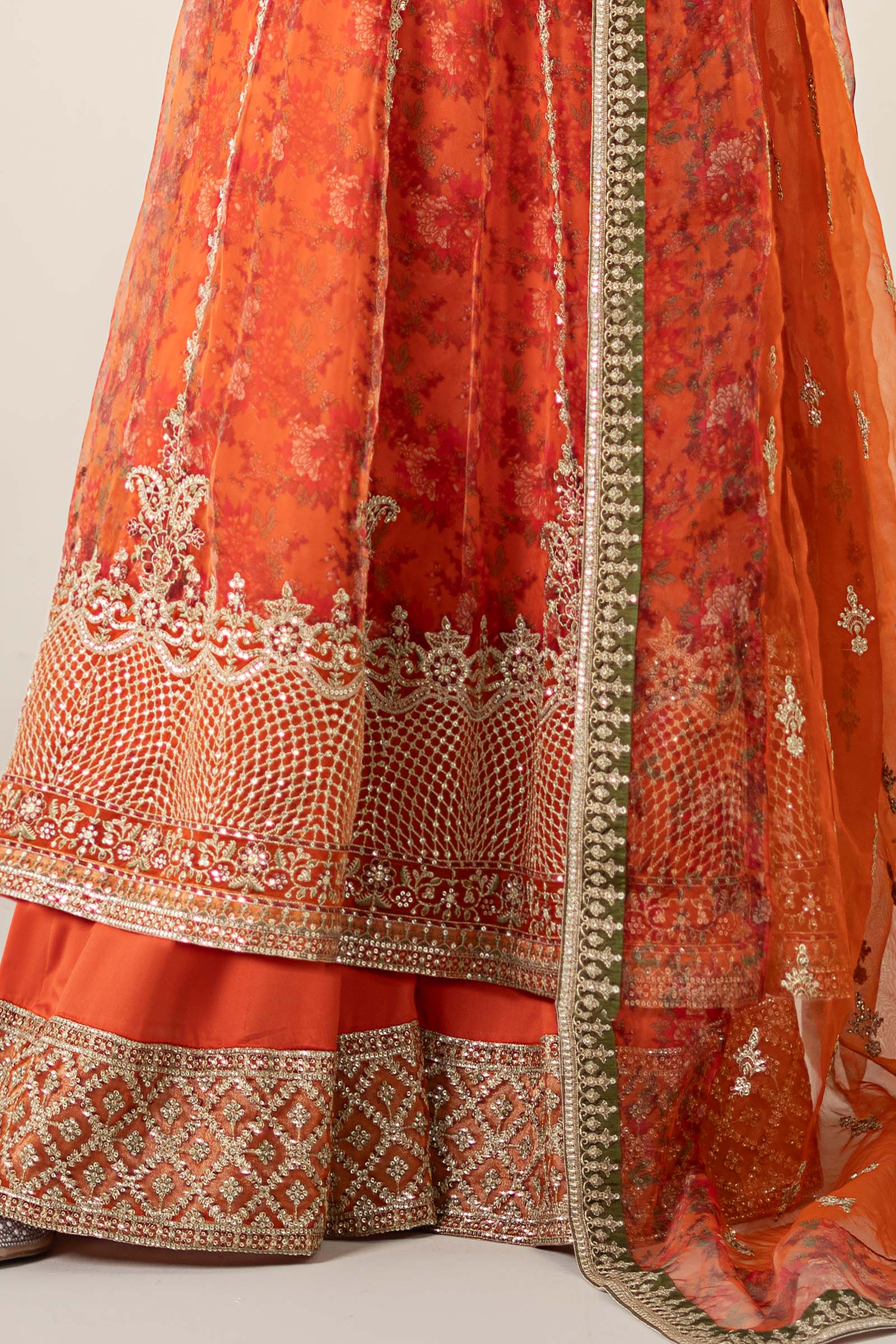 3 Piece Embroidered Organza Suit - Image 6