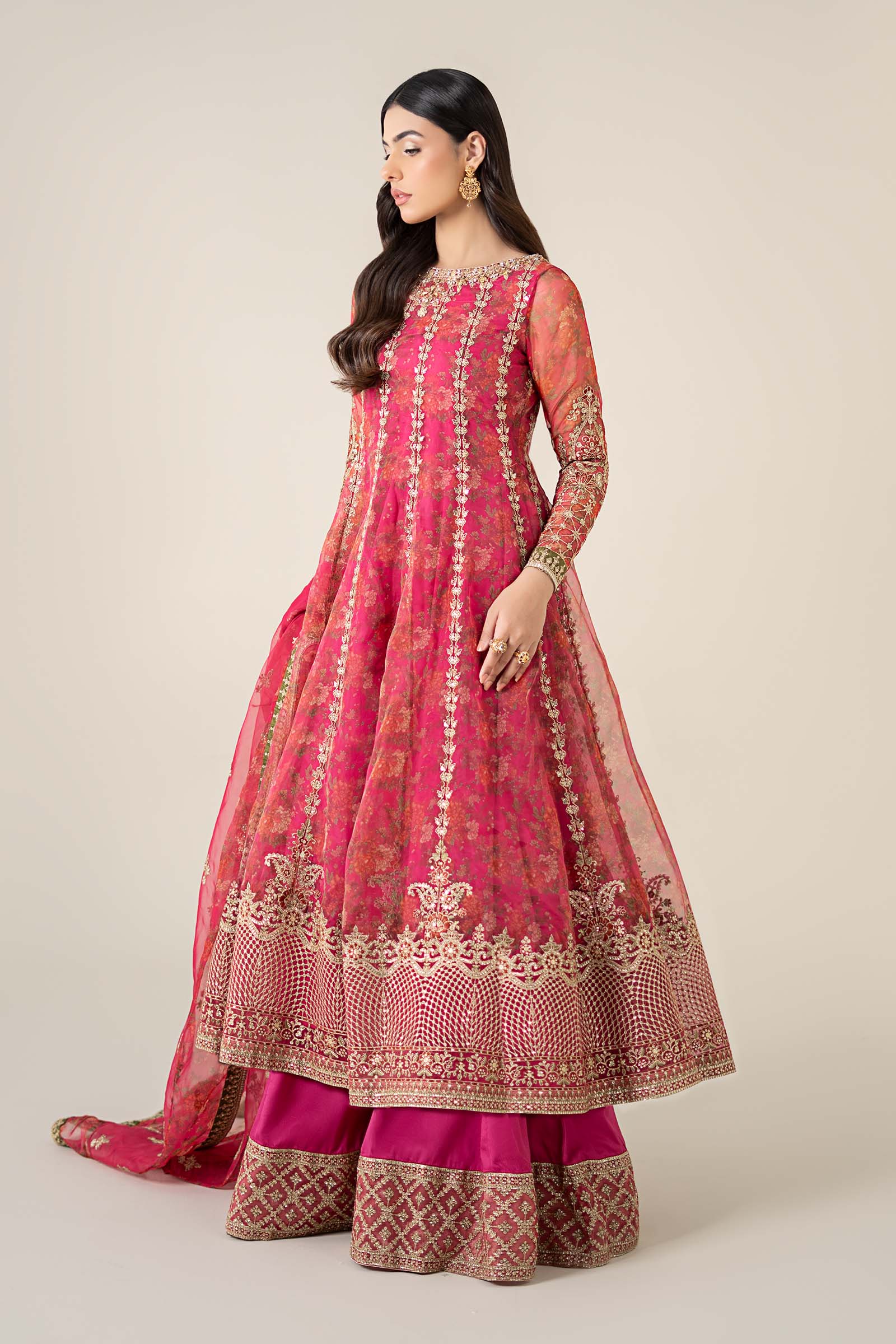3 Piece Embroidered Organza Suit - Image 6