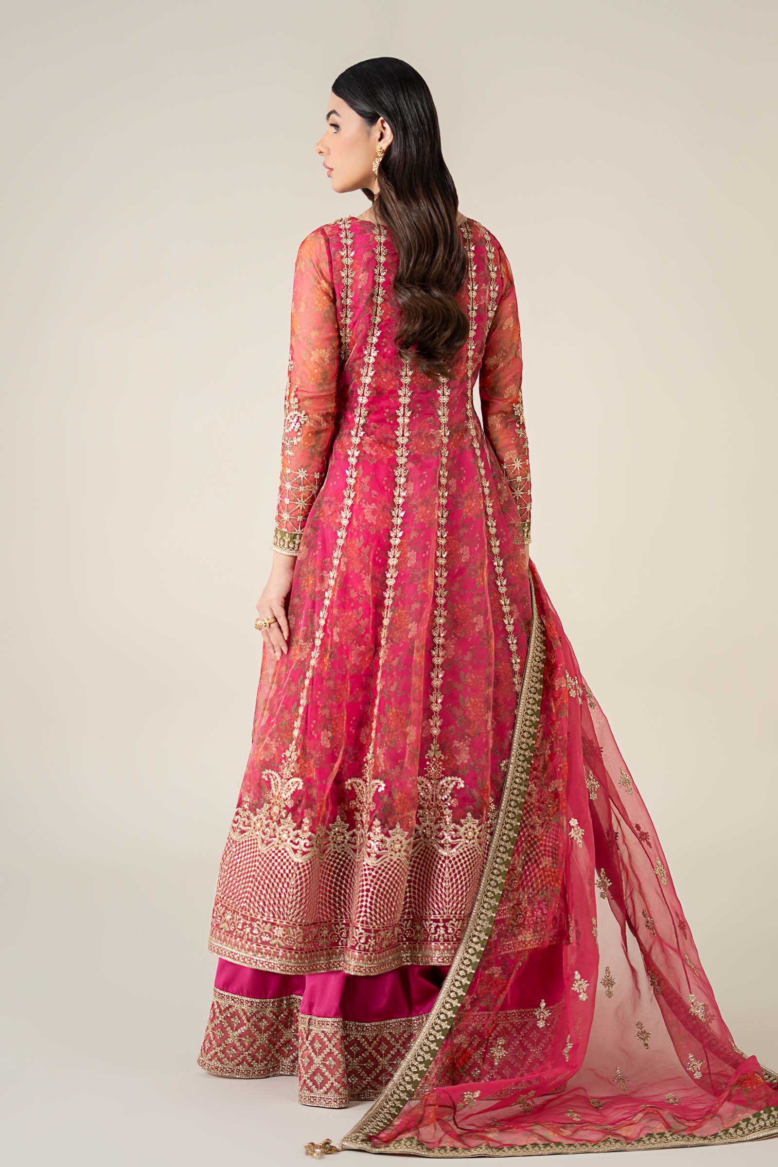 3 Piece Embroidered Organza Suit - Image 9