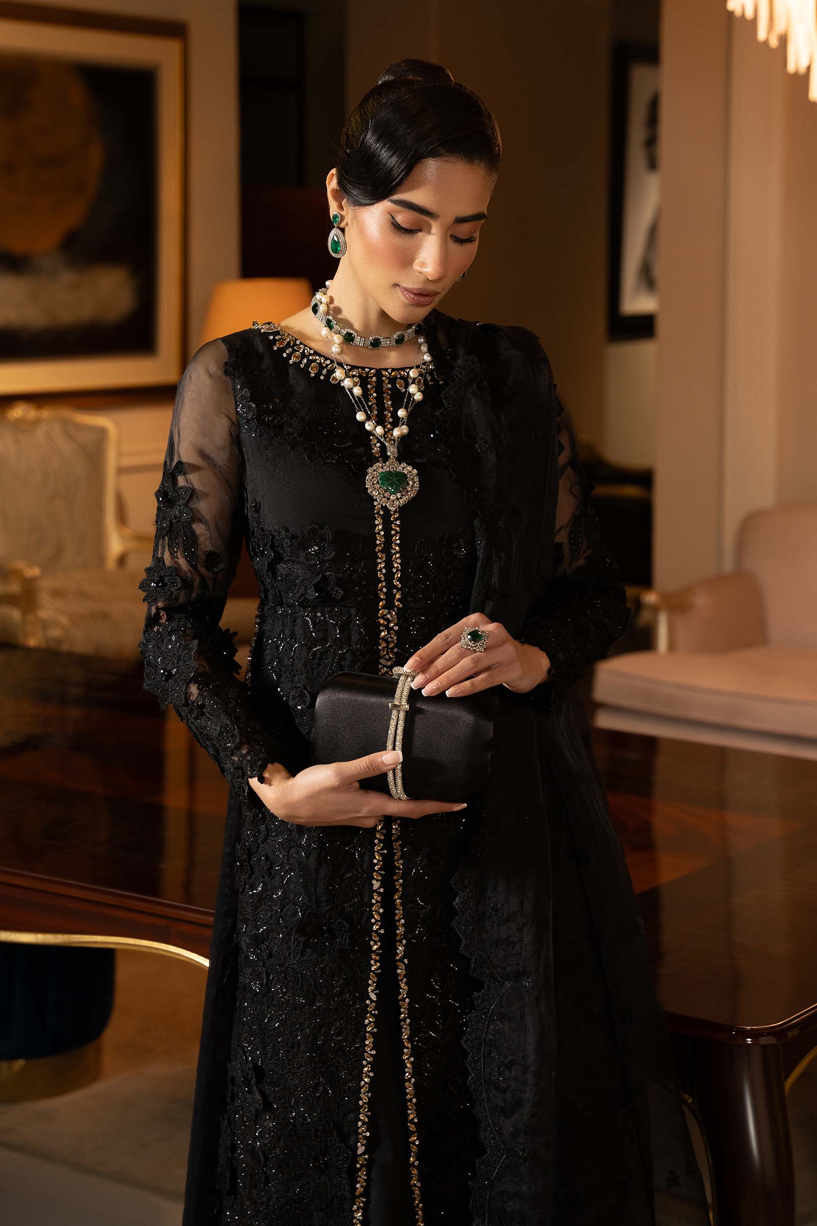 3 Piece Embroidered Organza Suit - Image 3