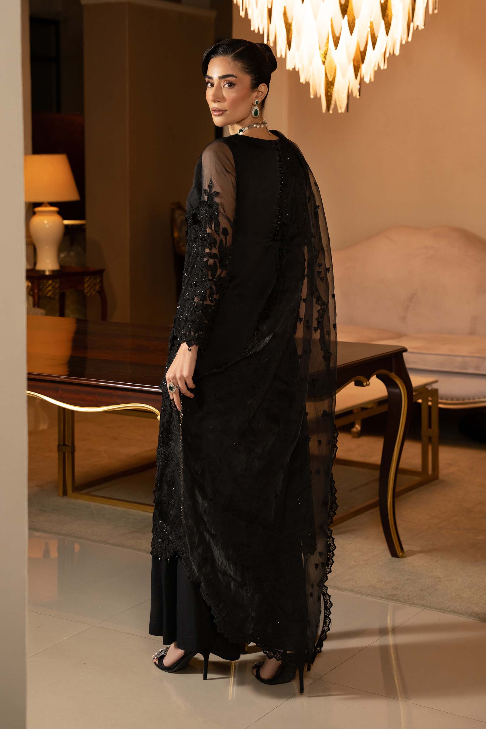 3 Piece Embroidered Organza Suit - Image 7