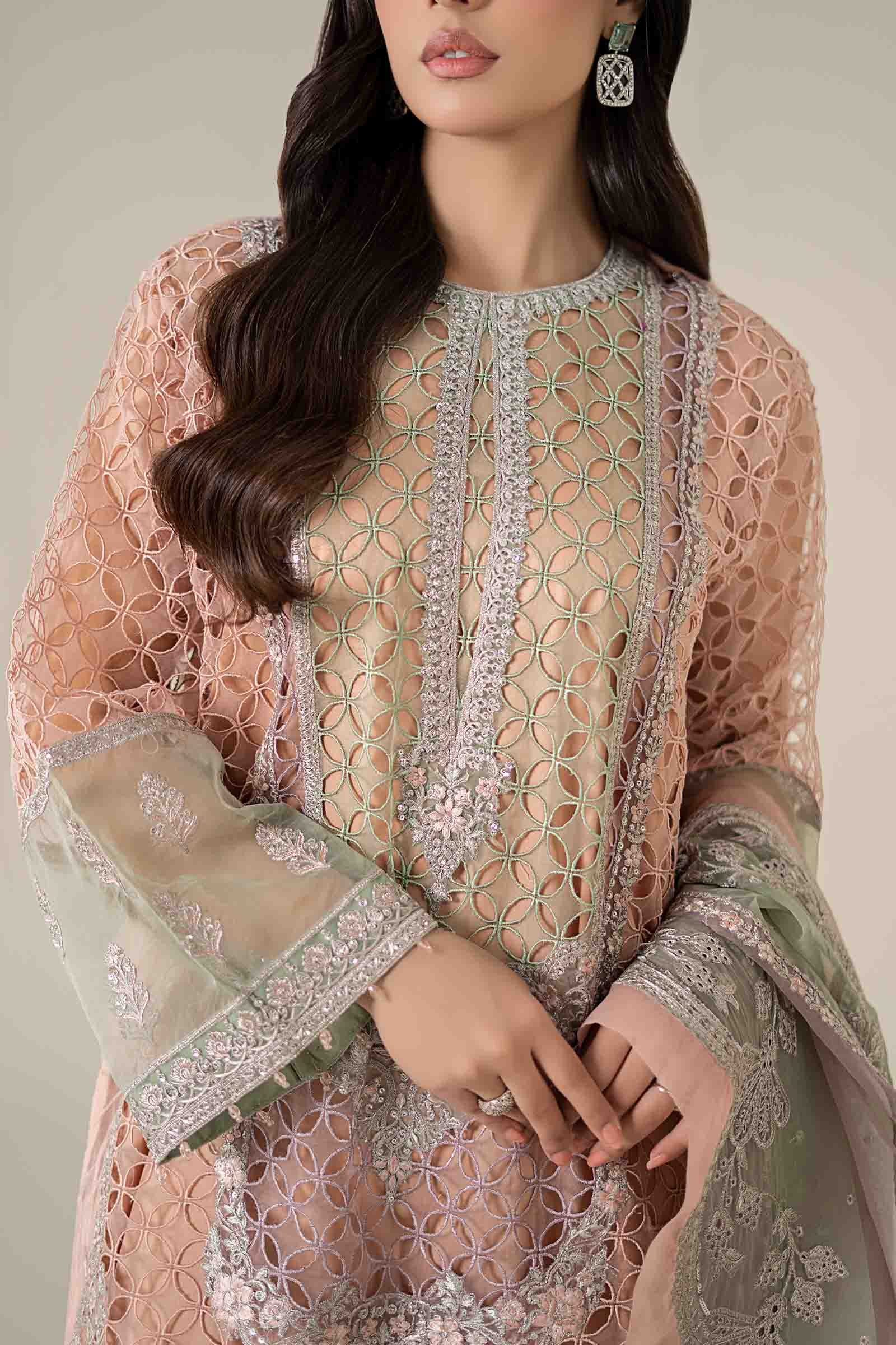 3 Piece Embroidered Organza Suit - Image 7