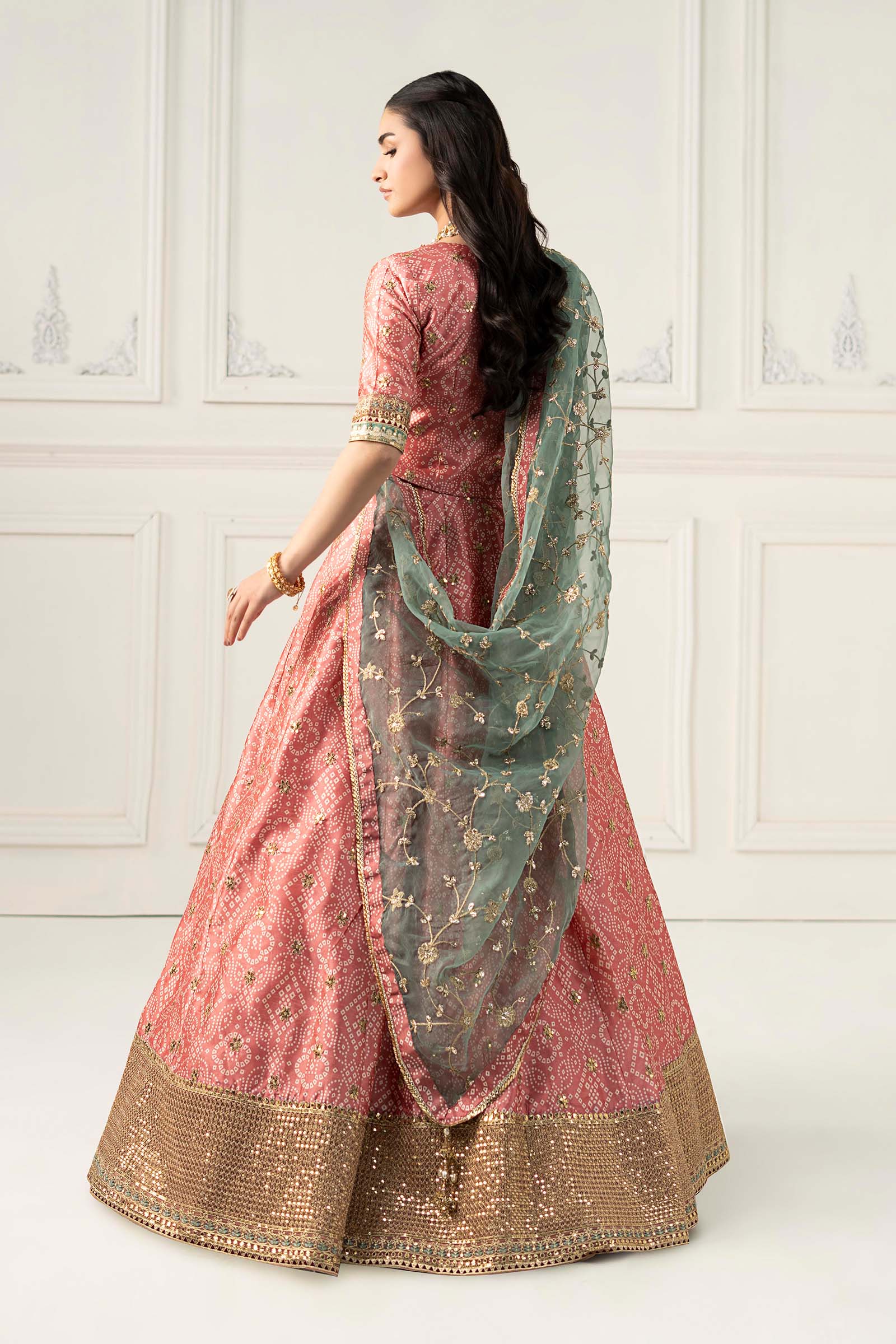 3 Piece Embroidered Raw Silk Suit - Image 8
