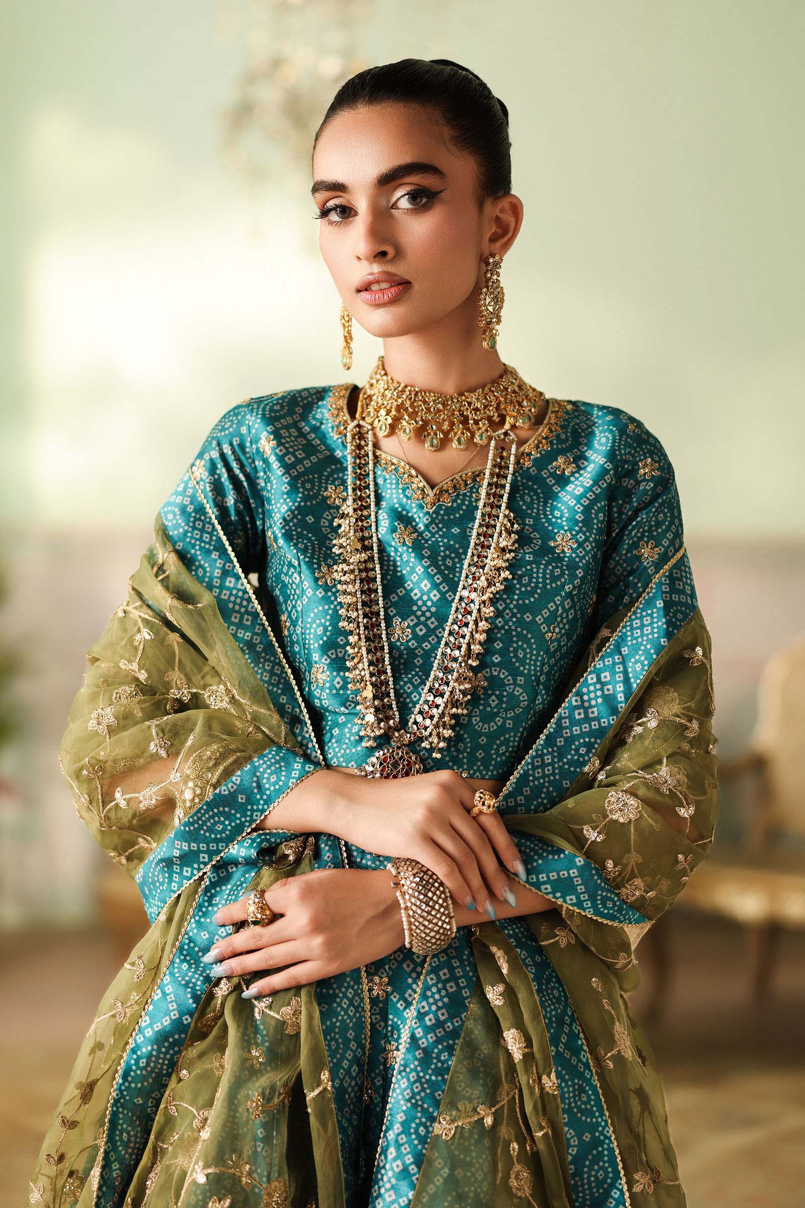 3 Piece Embroidered Raw Silk Suit - Image 2