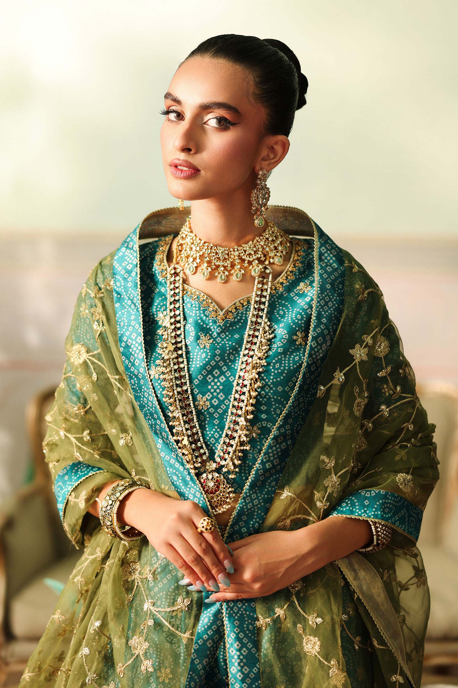 3 Piece Embroidered Raw Silk Suit - Image 3