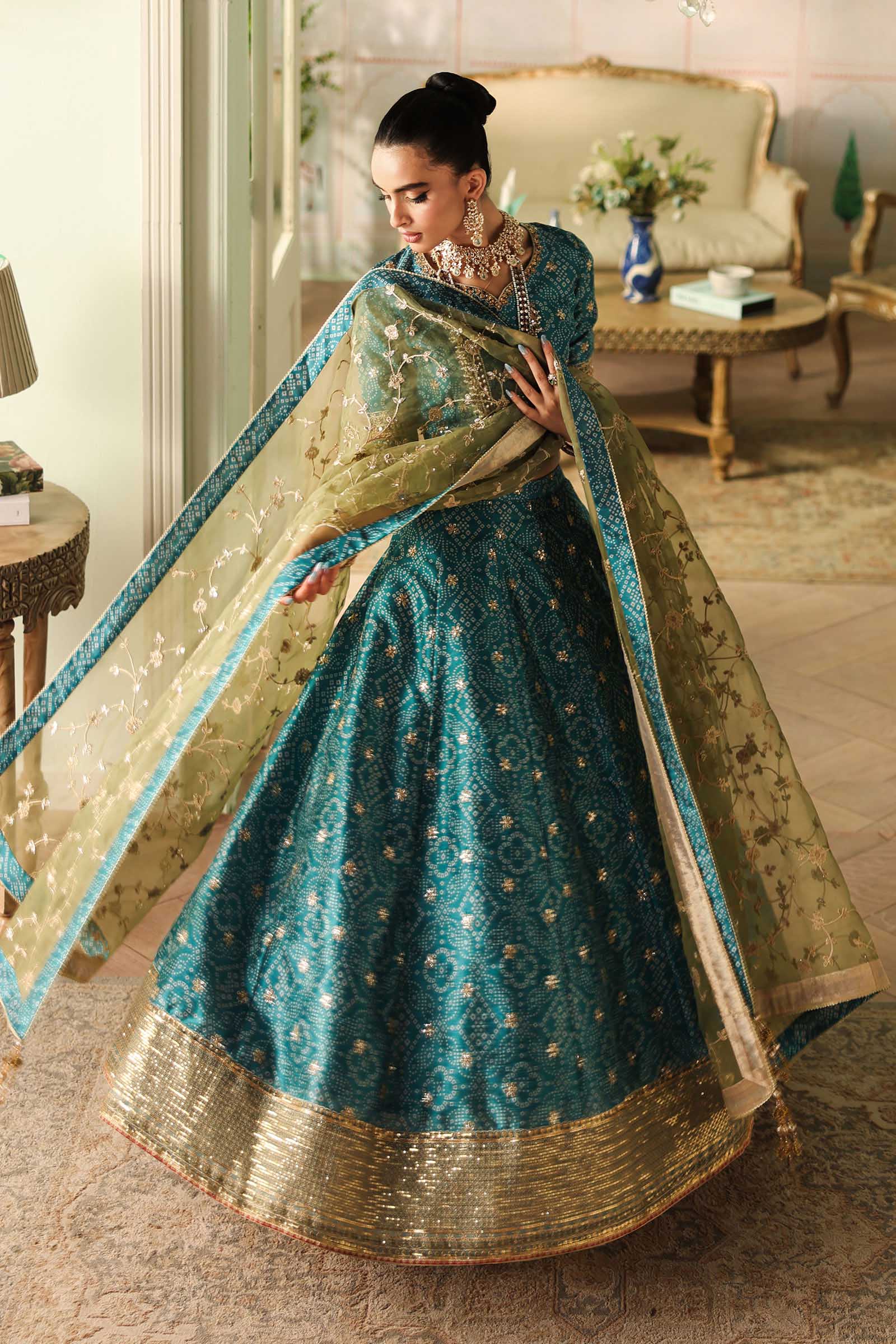 3 Piece Embroidered Raw Silk Suit - Image 7