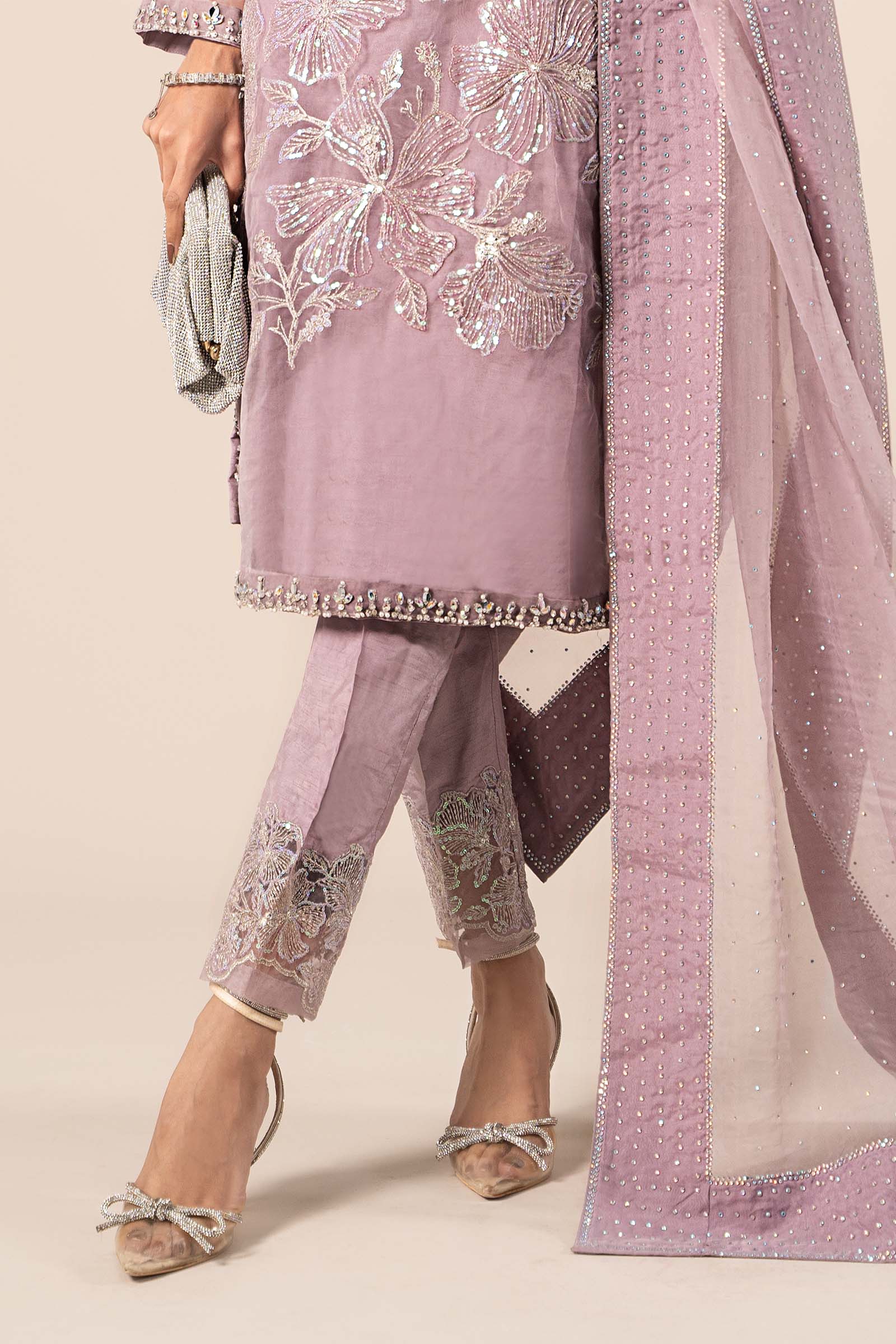 3 Piece Embroidered Organza Suit - Image 10