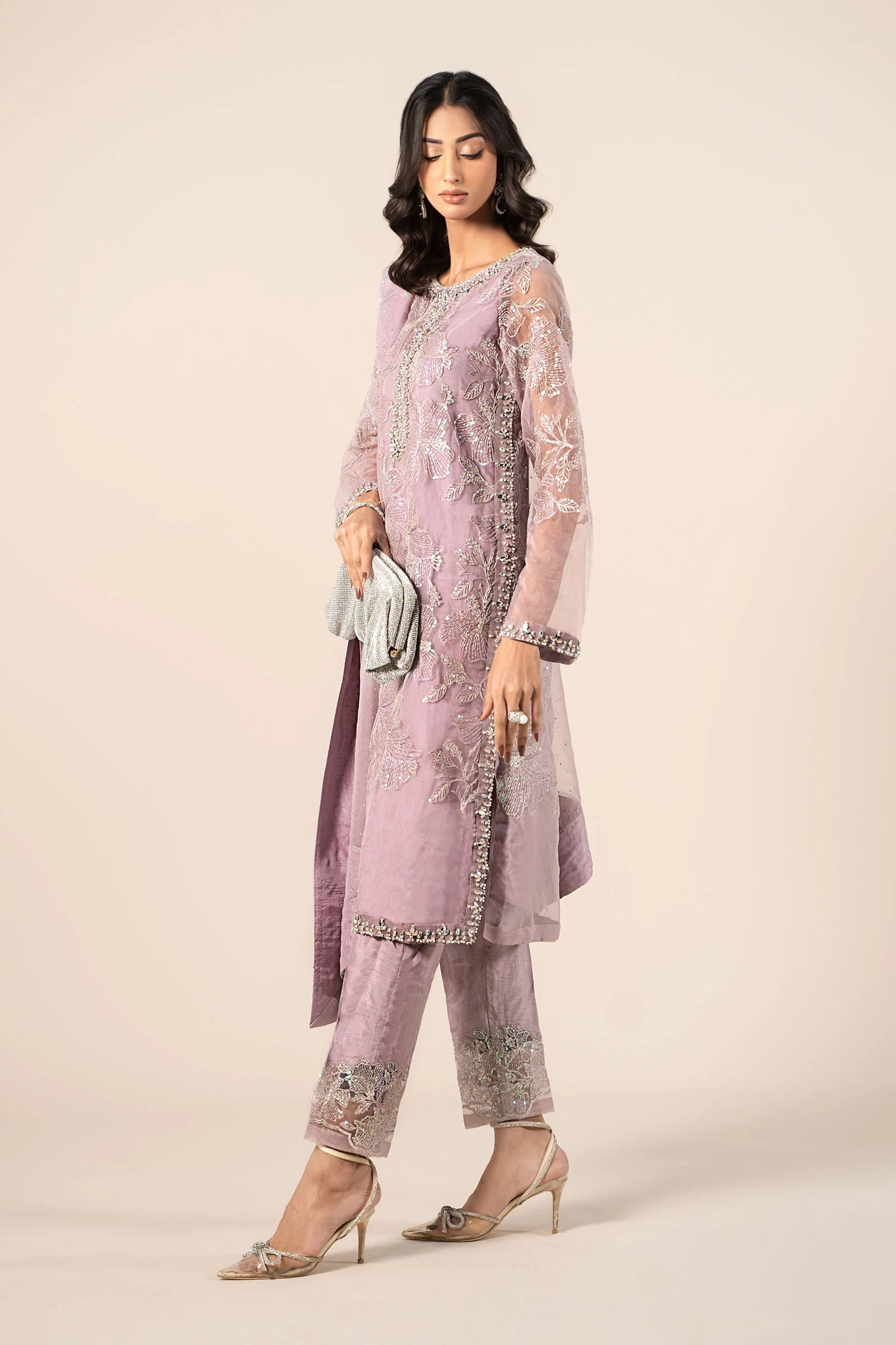 3 Piece Embroidered Organza Suit - Image 11