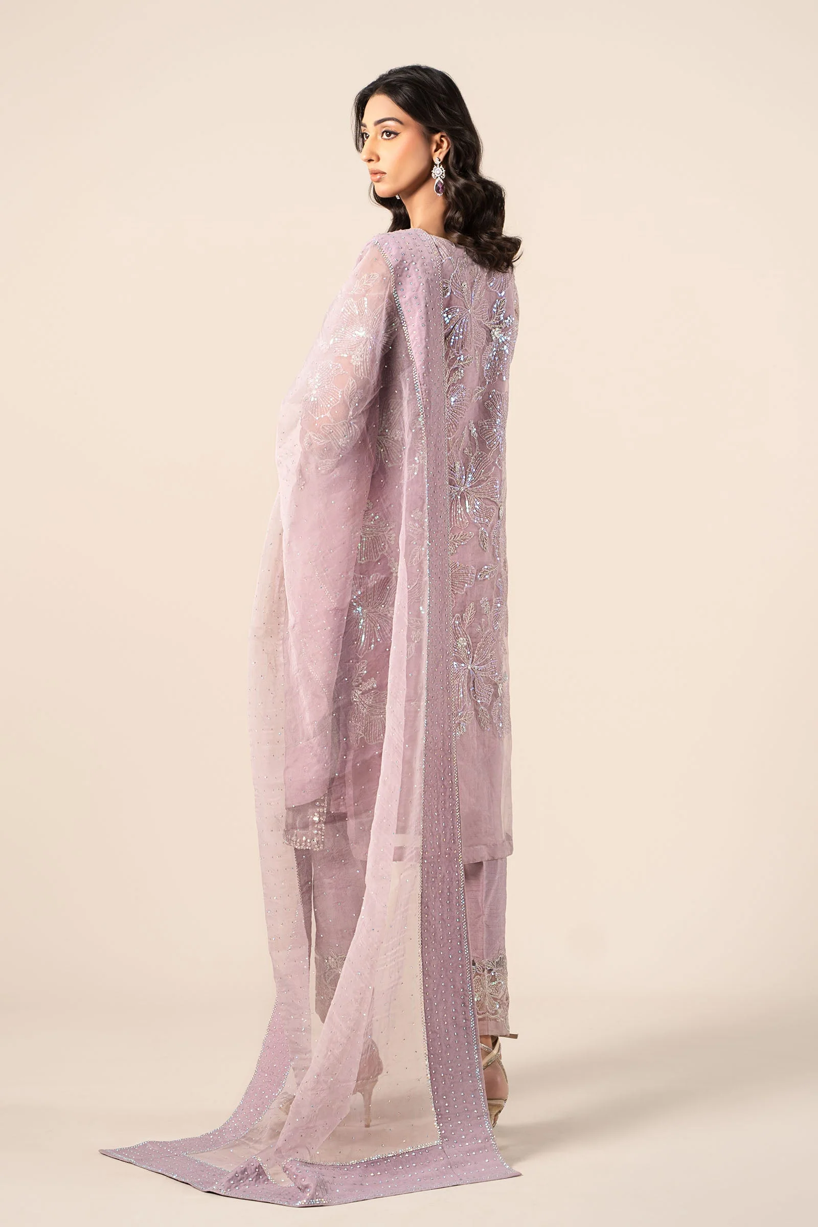 3 Piece Embroidered Organza Suit - Image 12