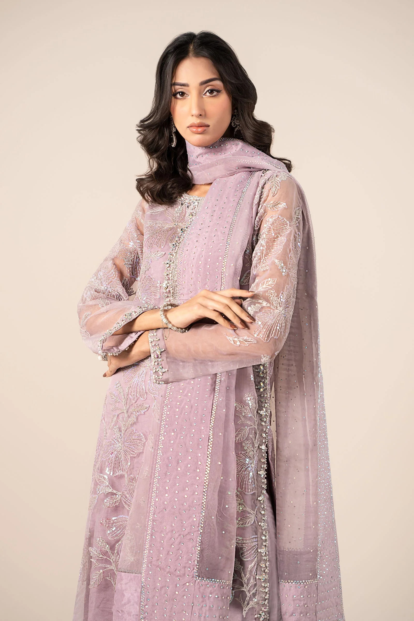 3 Piece Embroidered Organza Suit - Image 7