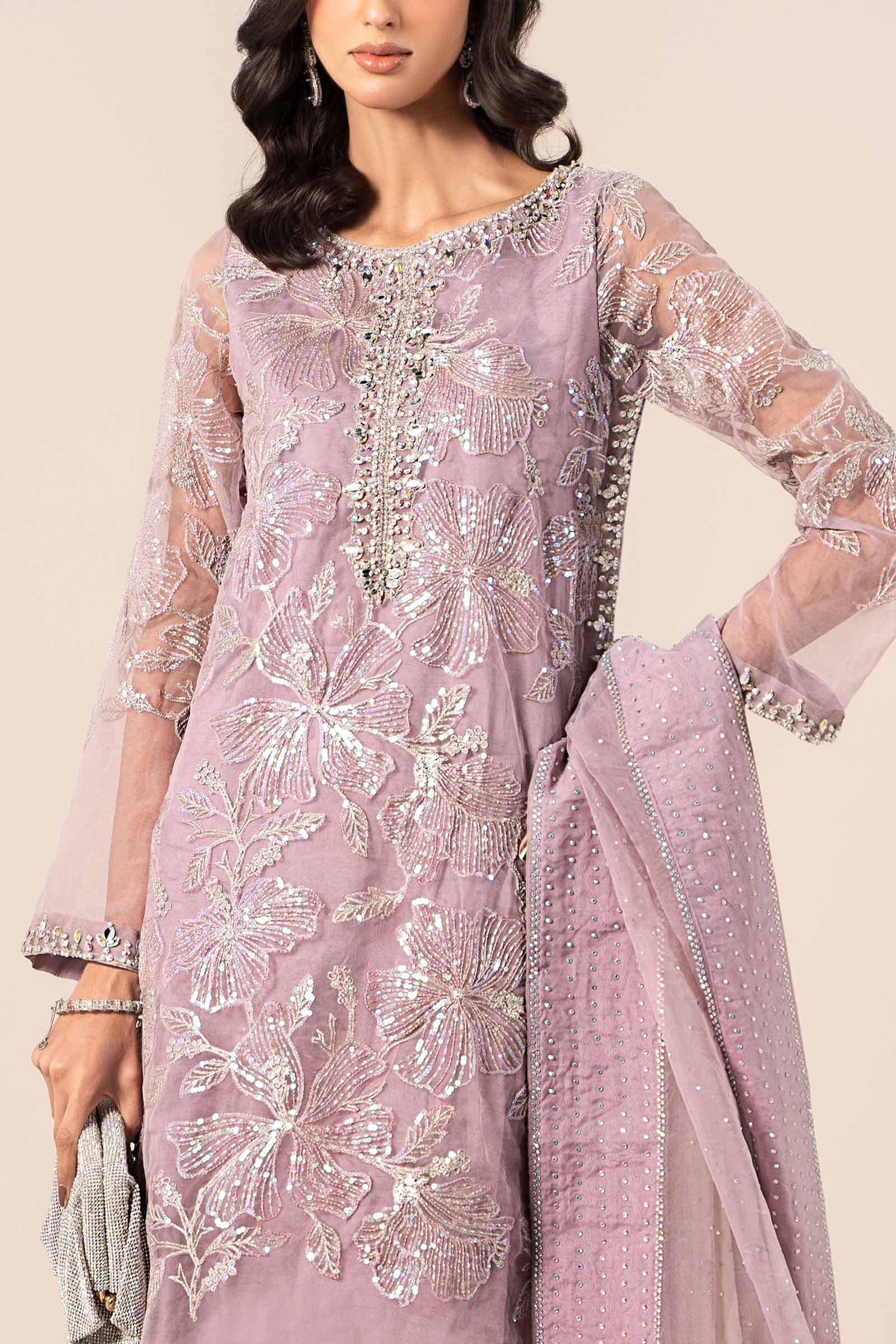 3 Piece Embroidered Organza Suit - Image 8