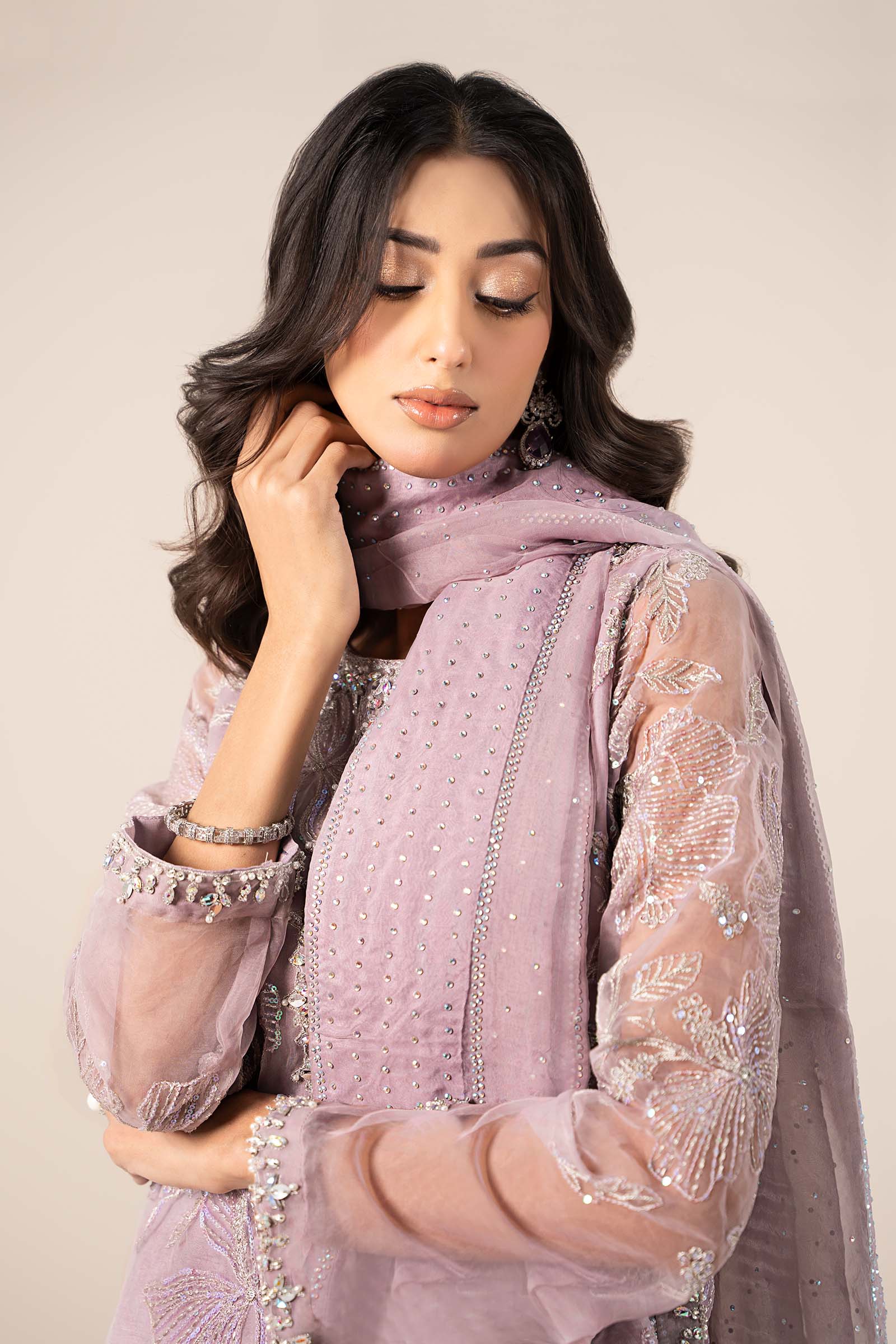 3 Piece Embroidered Organza Suit - Image 9